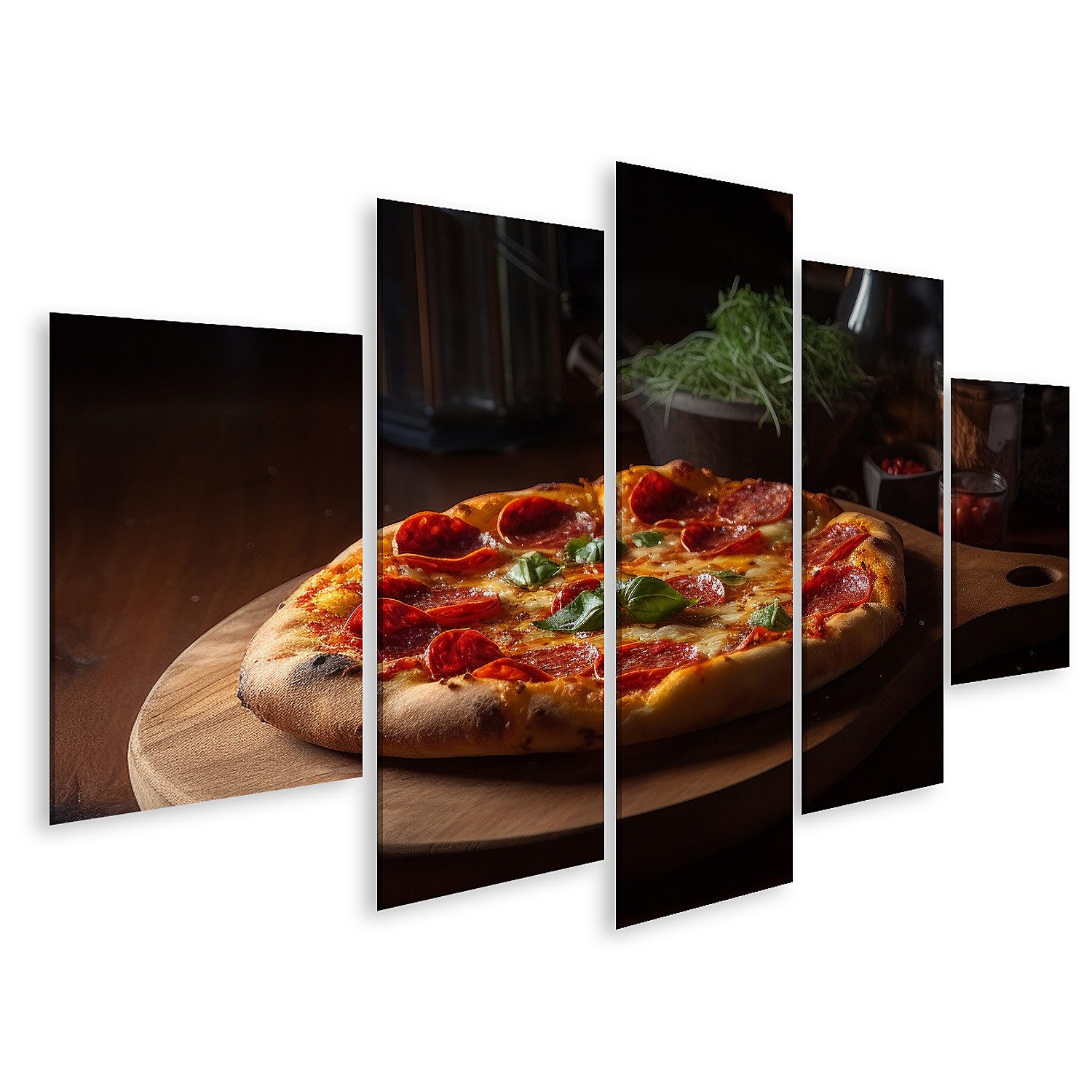 islandburner Leinwandbild Heiße Pizza Gastro Italiener günstig online kaufen