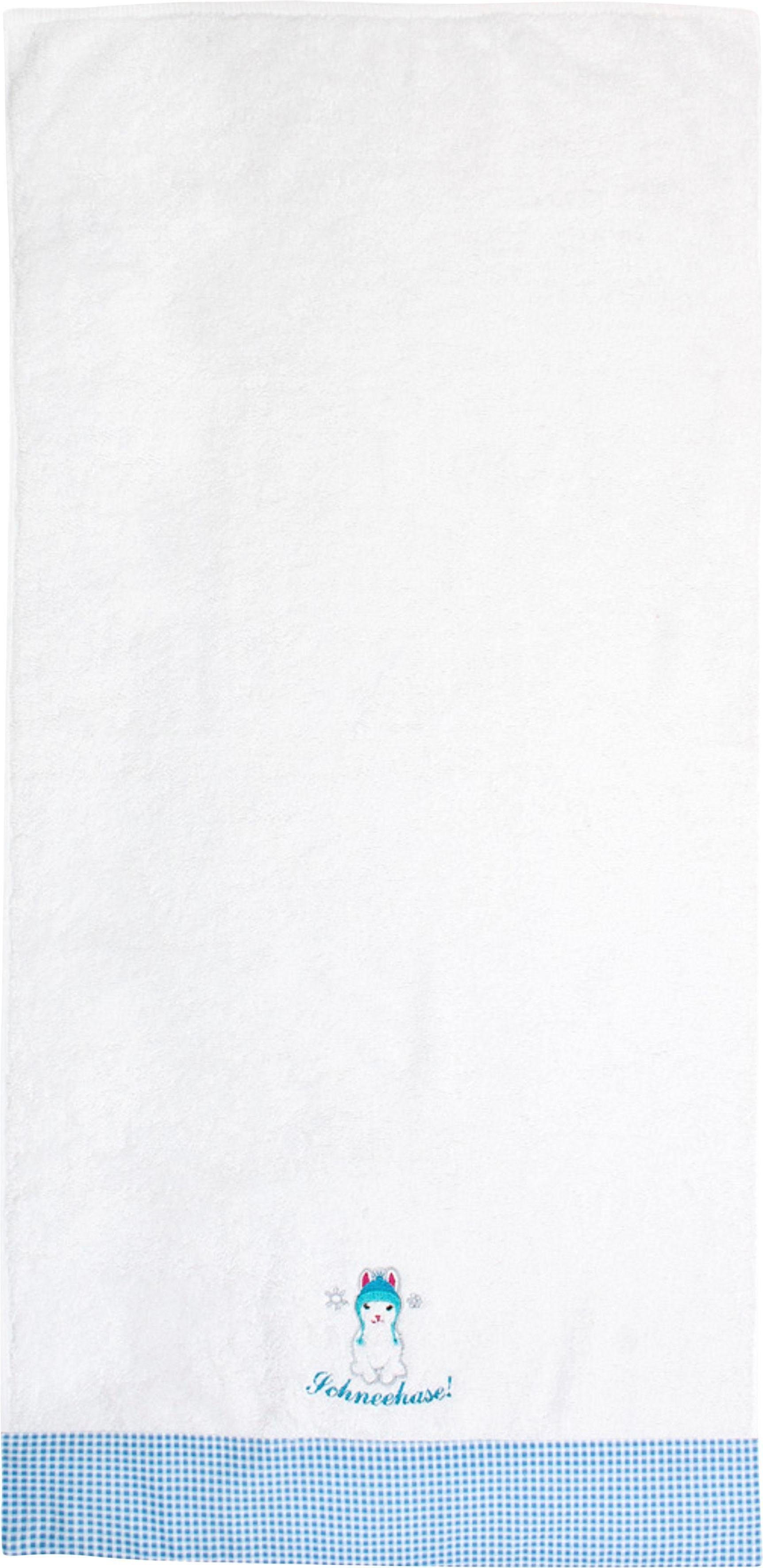 ADELHEID Schneehase Frottee Bordüre Stickerei Handtücher und (2-St), mit Handtuch,