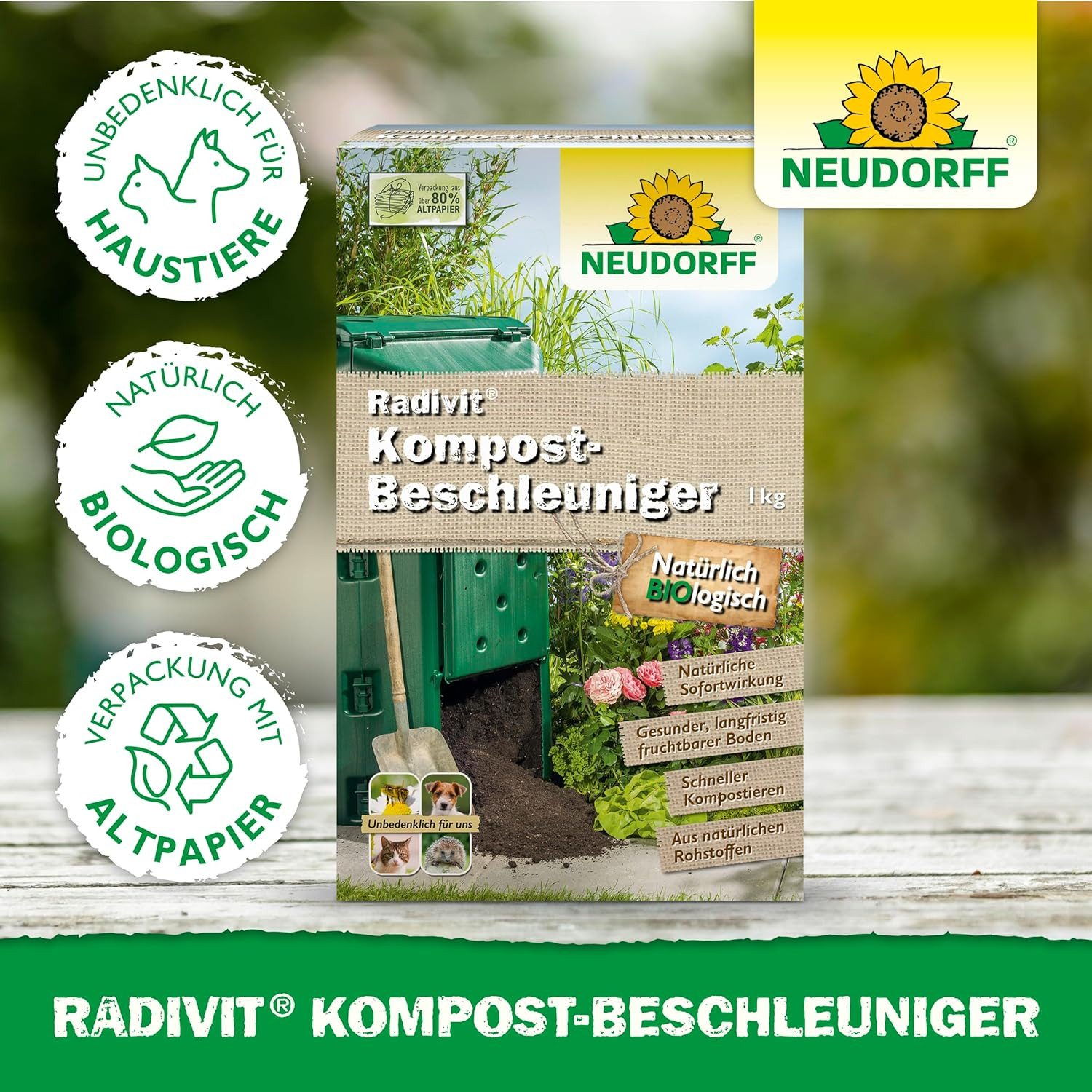 Neudorff Kompostbeschleuniger Radivit Kompost-Beschleuniger 1,75 kg, unbedenklich für Hund, Katze Igel und Bienen