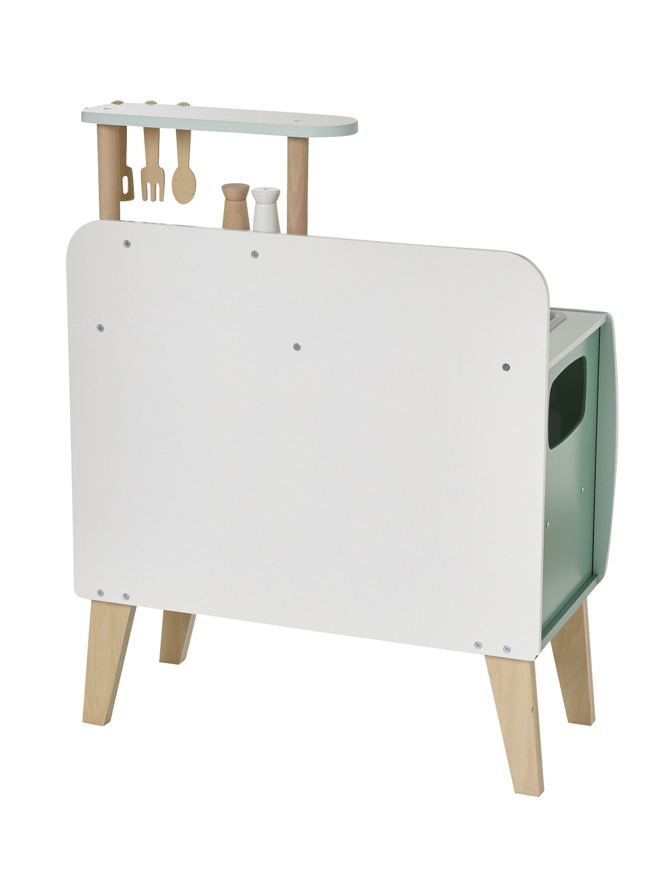 vertbaudet Spielküche Retro-Spielküche, Küche aus Holz FSC® Holz
