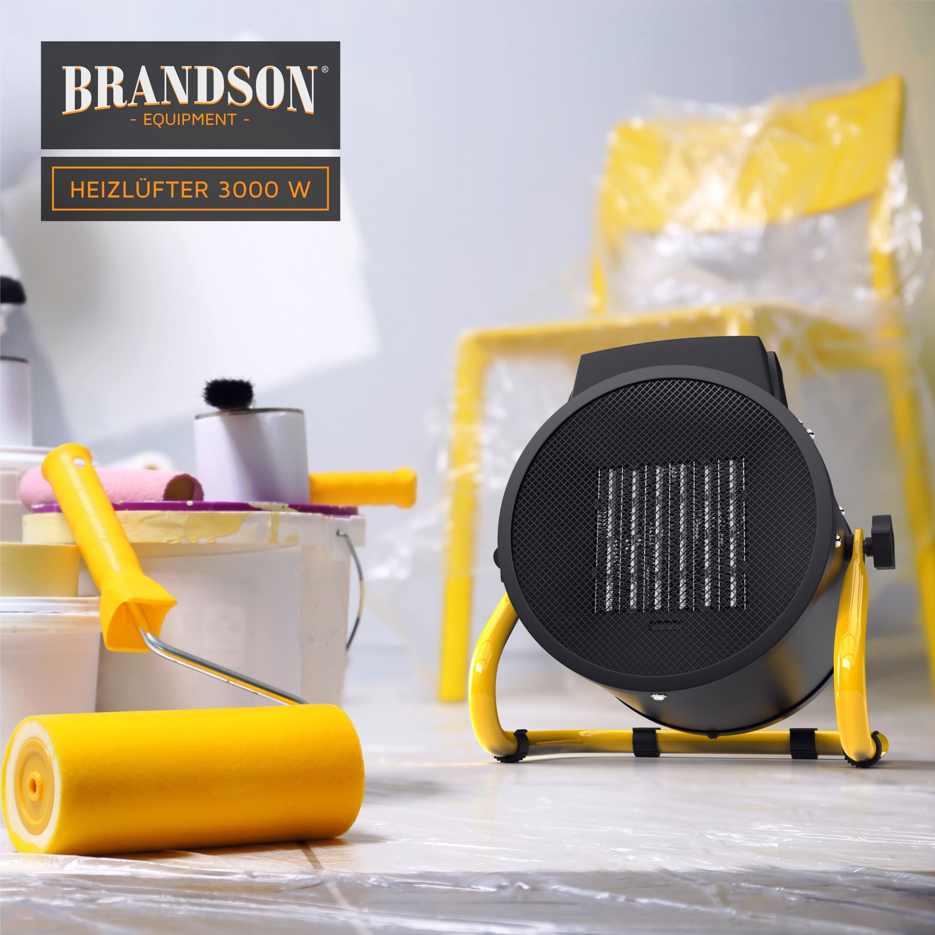 Brandson Keramikheizlüfter Baustellen Heizlüfter, Heizgebläse 3 kW / Keramik Elektroheizgebläse, 3000 W, Bautrockner mit Überhitzungsschutz für Baustelle Haus W – Bild 5 von 5