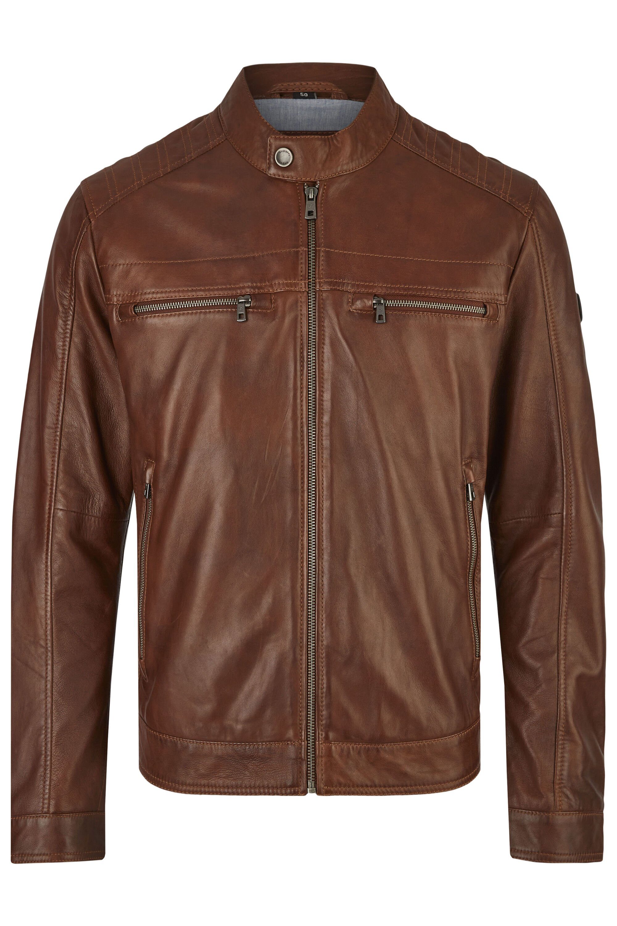 bugatti Lederjacke BUAMADEO (1-St) mit Stehkragen günstig online kaufen