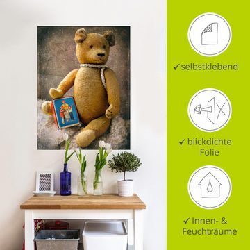 Artland Wandbild Teddybär mit Sparbüchse, Spielzeuge (1 St), als Leinwandbild, Wandaufkleber in verschied. Größen