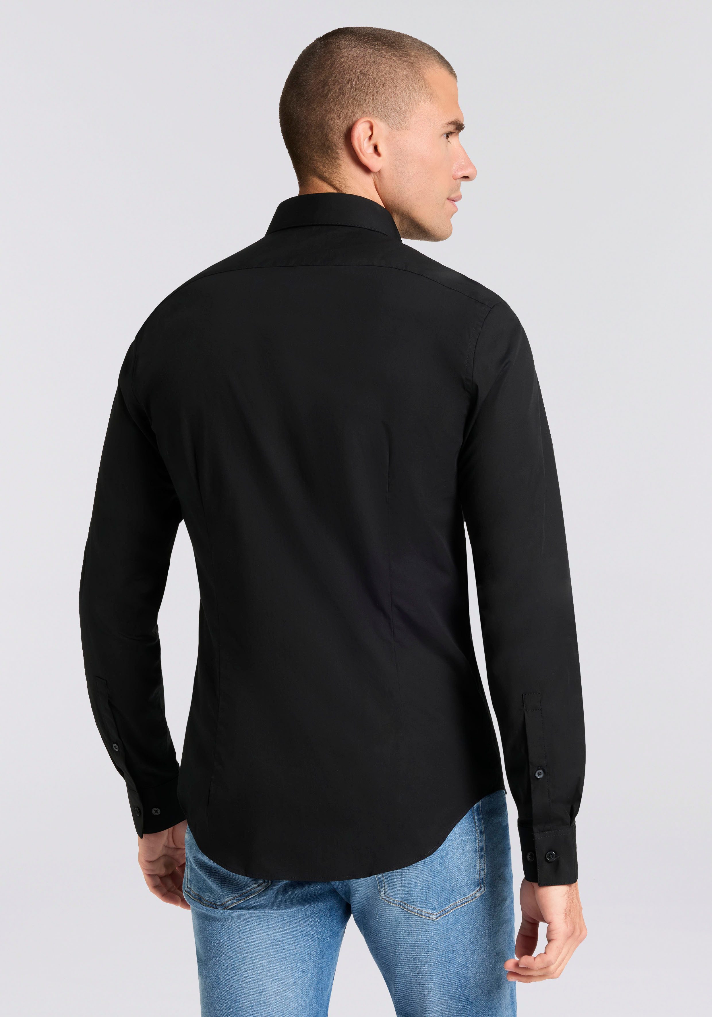 Calvin Klein Businesshemd SLIM ESNTL POPLIN NOS STR SLD Mit Monogramm-Stickerei