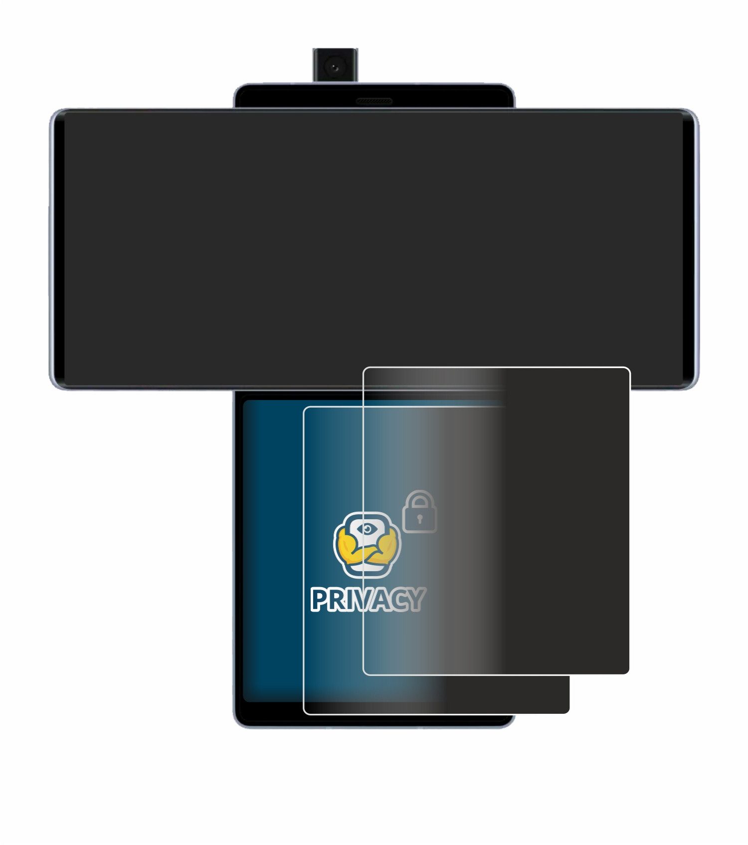 BROTECT Displayschutzfolie Sichtschutzfolie für LG Wing (Hinteres Display), 2 Stück, Anti-Spy Privacy Sichtschutz Blickschutzfolie Blaulicht-Schutz