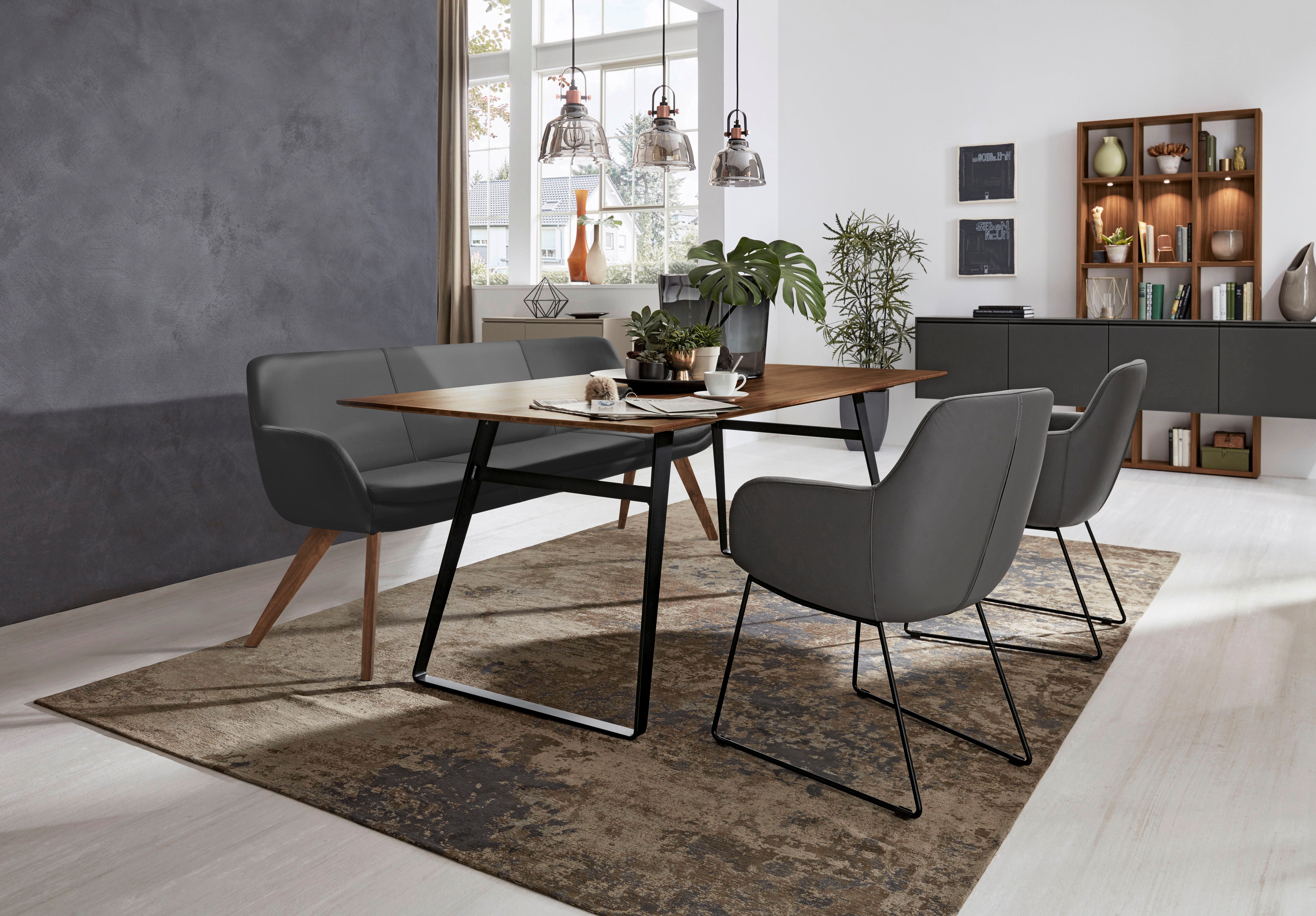 Musterring Essbank Tavia, Stativgestell Wildnussbaum massiv geölt, Breite 180, 200 oder 220 cm