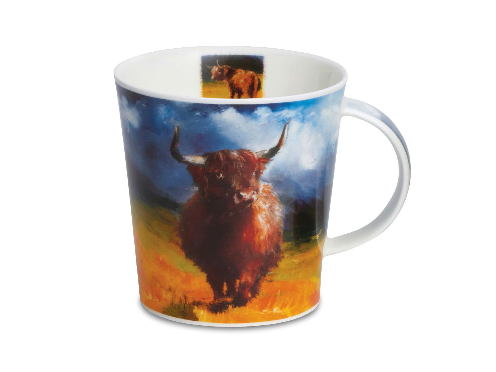 formano Tasse Dunoon, Porzellan, Spülmaschinengeeignet, Weiß, Motiv: Rind