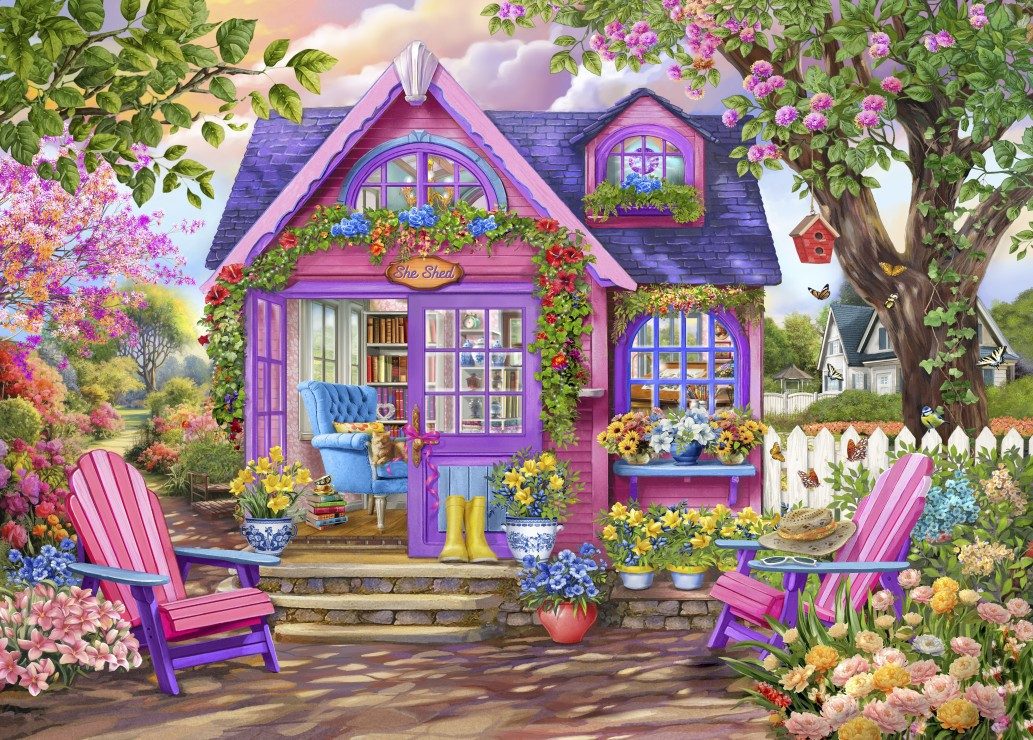 Bluebird Puzzle Puzzle She Shed, Puzzleteile