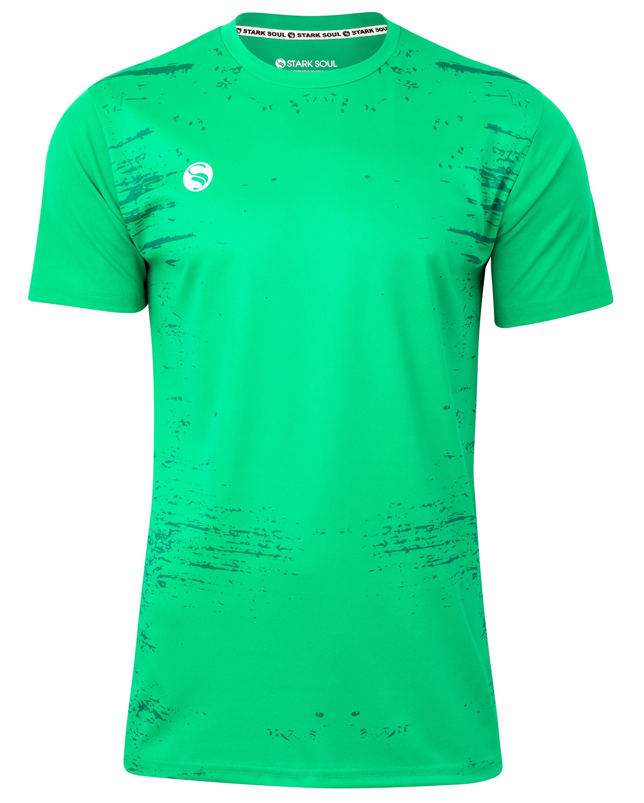 Stark Soul® T-Shirt Trainingsshirt Trikot "Stained"- T-Shirt, Herren Sport-Shirt, Kurzarm Grün