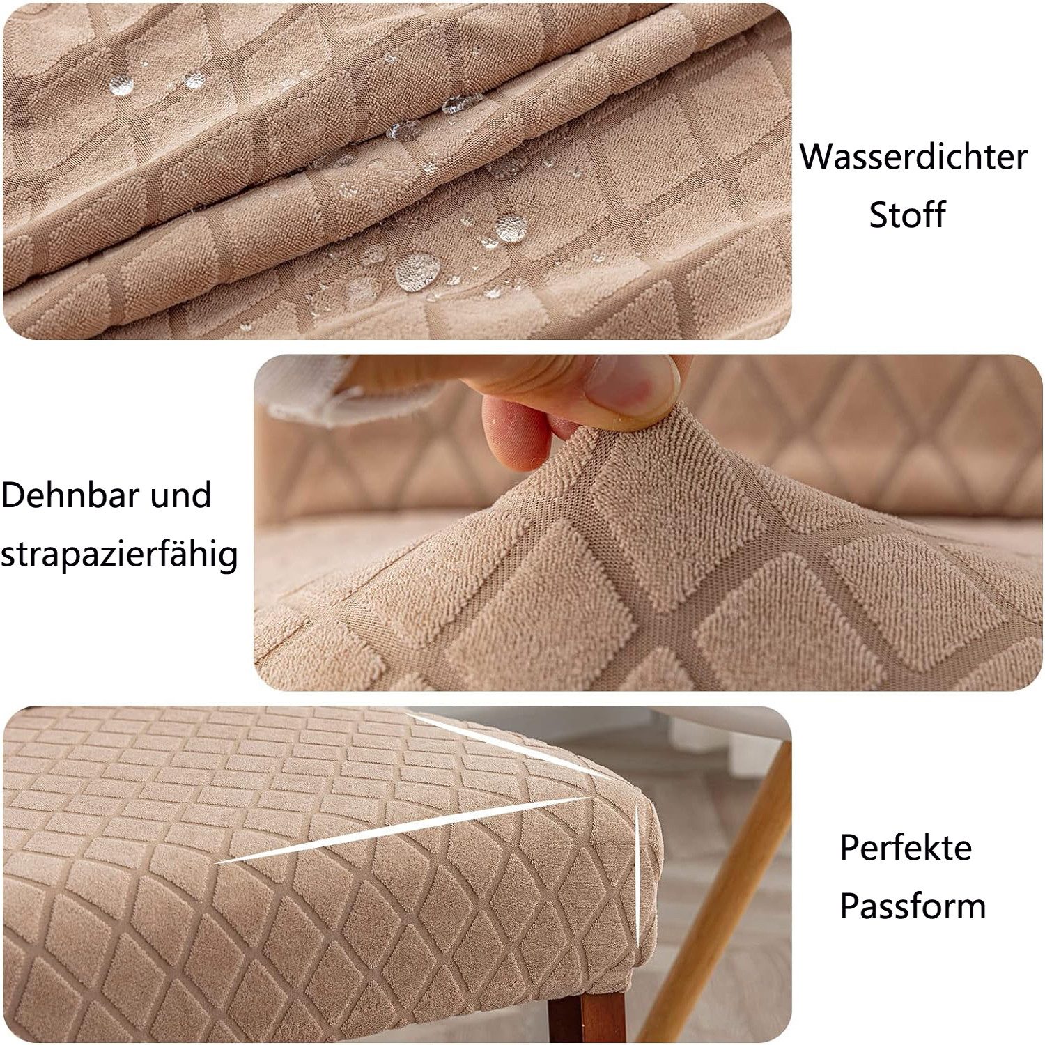 Zyronn Sitzflächenhusse Premium Wasserdicht Esszimmer Stuhl Abdeckungen, Stretch Hohen, Zurück Stuhlhussen Slipcover Für Esszimmer, Abnehmbaren Stuhl Schutz