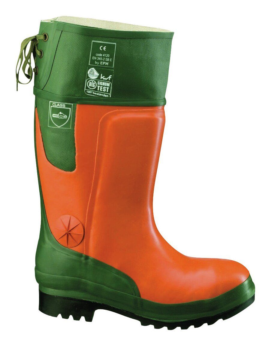 Feldtmann Arbeitsschuh Forst-Gummistiefel Ulme orange/grün Größe 45