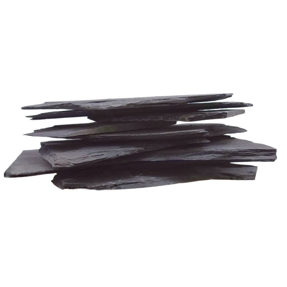 Aquaone Aquarium Aquarium Natursteine Schieferplatten Deko schwarz-grau 10 kg Nr.50