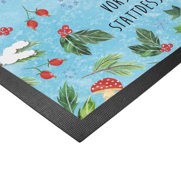 Fußmatte 40 x 60 cm Axolotl Glücklich - Eisblau - Geschenk, Weihnachtsdeko, Vo, Mr. & Mrs. Panda, Höhe: 0.3 mm, abriebfest