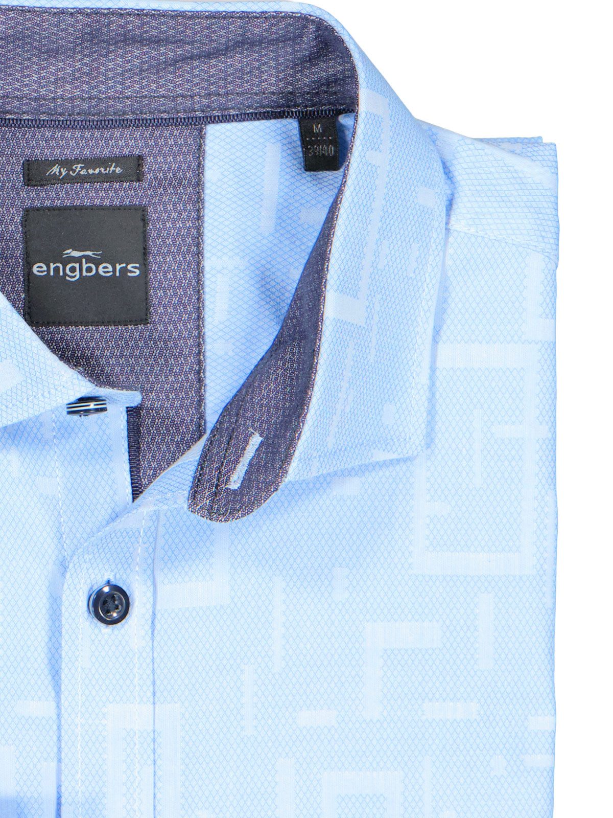 Engbers Langarmhemd Herren Hemd "My Favorite", Hellblau