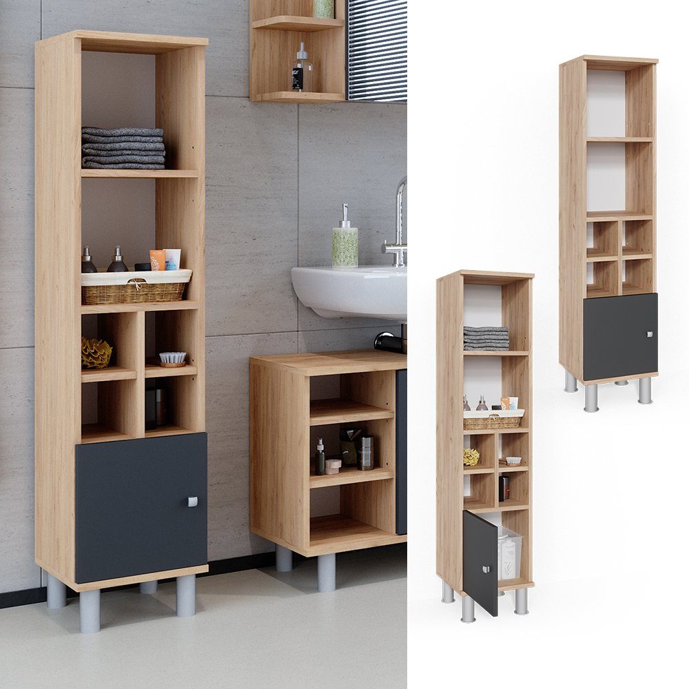 Vicco Midischrank Fynn, Anthrazit/Goldkraft Eiche, 30 günstig online kaufen