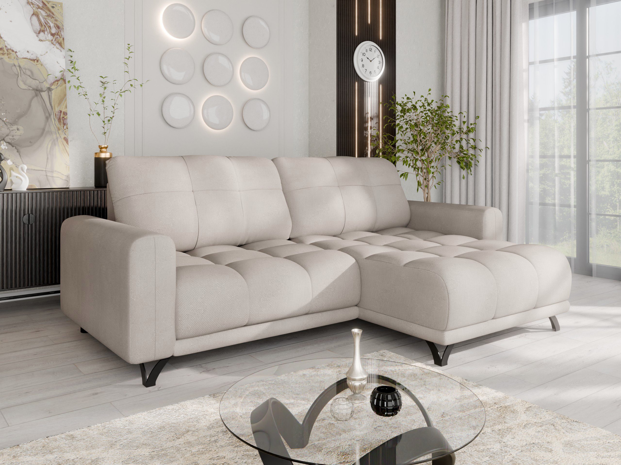 PANDA MÖBEL GmbH Ecksofa Ecksofa FERRINO L-Form, Recamiere beidseitig montierbar, mit Relaxfunktion