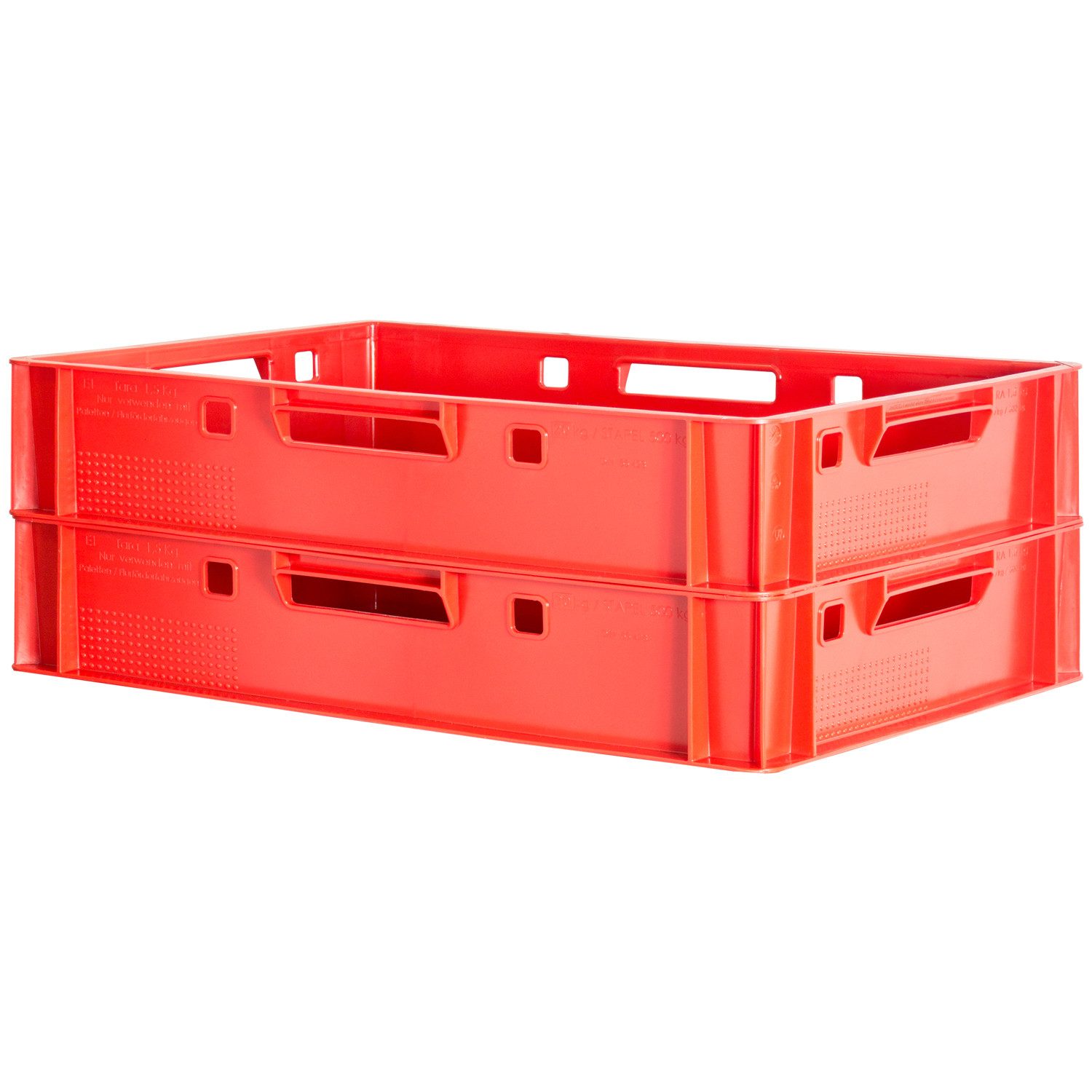 Kingpower Allzweckkiste 2x Fleischkiste Stapelkiste E1 Fleischerkiste Eurobox Metzgerkiste Rot
