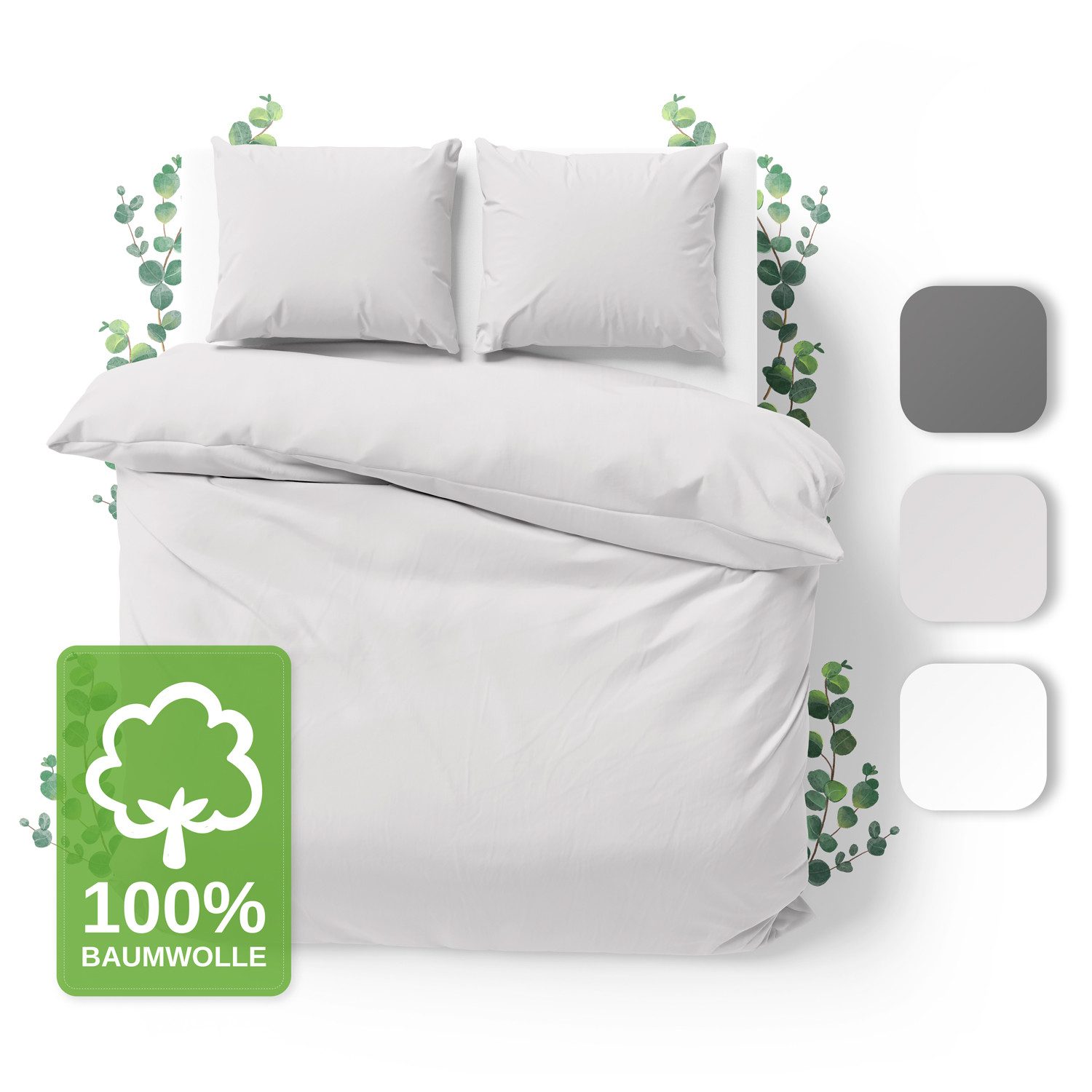 Jacobson Bettwäsche Set - 100% Baumwolle, Perkal, 3 teilig, Erhältlich in d günstig online kaufen