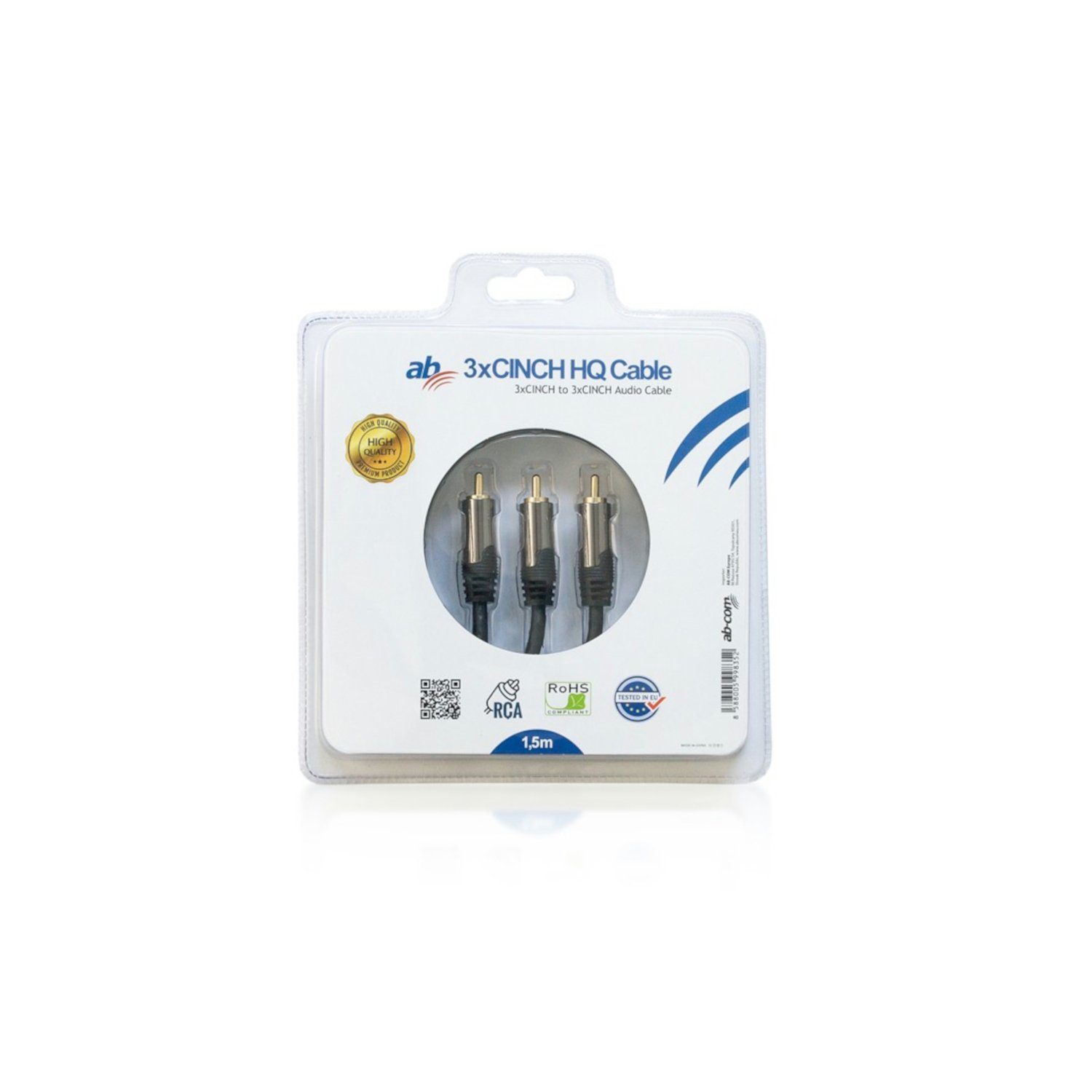 ab-com HQ 3XCINCH 1 Audio-Kabel, (150 cm), Kabel AB HQ 3xCINCH 1,5m