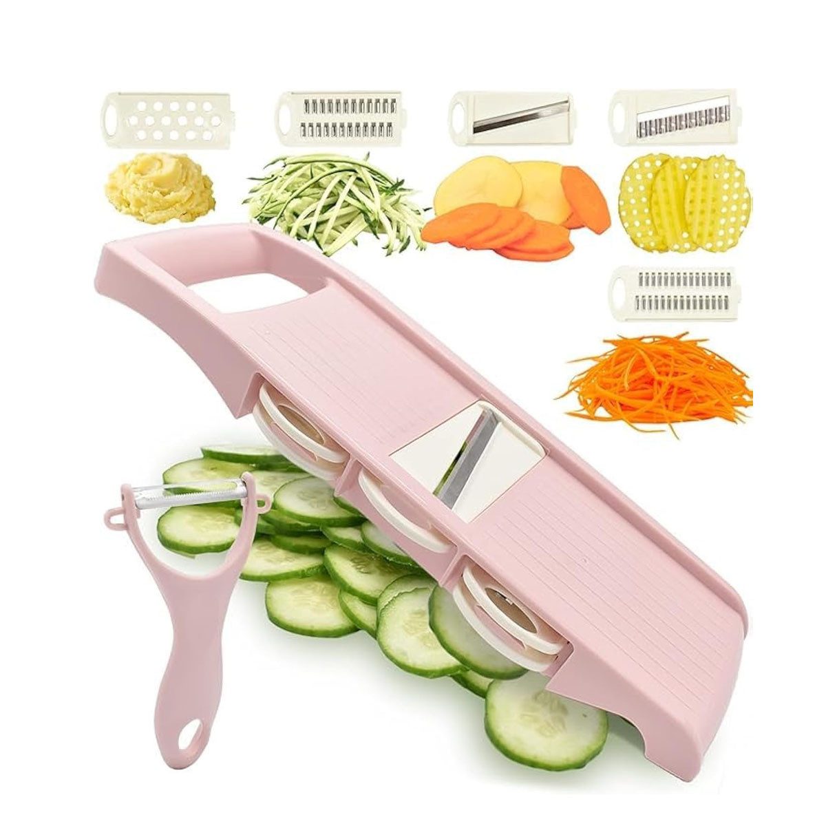 FELIXLEO Gemüsehobel Gemüsehobel 5 in 1 Multischneider Kartoffelchips und Julienne, (1-St)