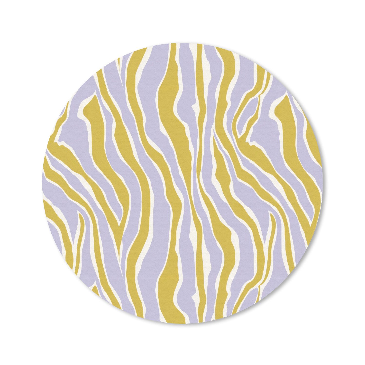 MuchoWow Mauspad Zebra - Modern - Mehrfarbig (1-St), Büro für Tastatur und Maus, Mousepad Gaming, Rund 20x20 cm