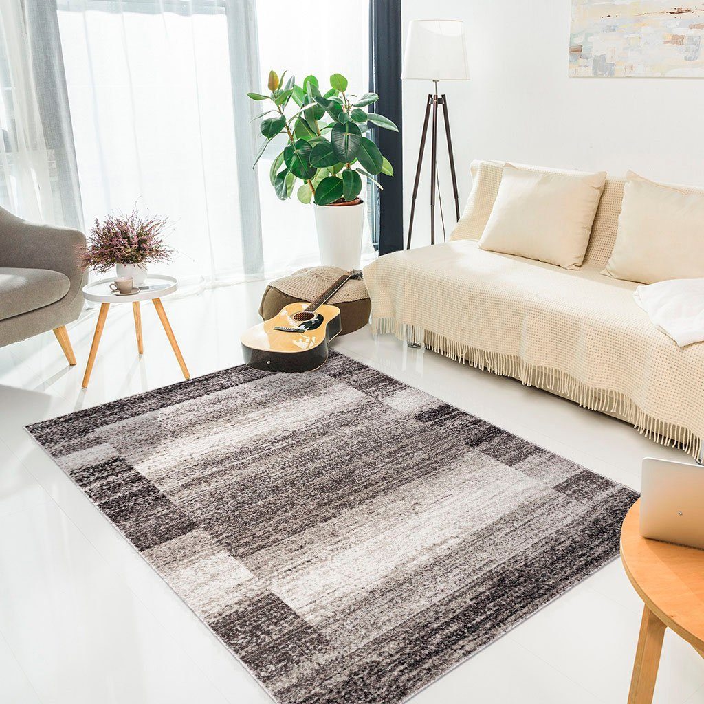 OTTO home Teppich Beldre, rechteckig, Höhe: 9 mm, mit besonders weichem Flor, Kurzflor, modernes Design, mit Bordüre