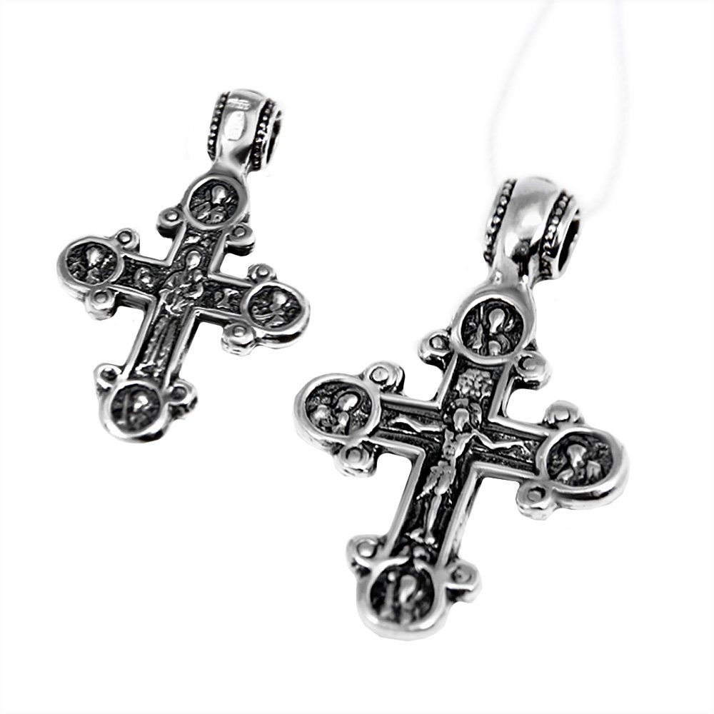 Kreuzanhänger Kettenanhänger Jesus Kreuz 925 Silber Orthodoxe An