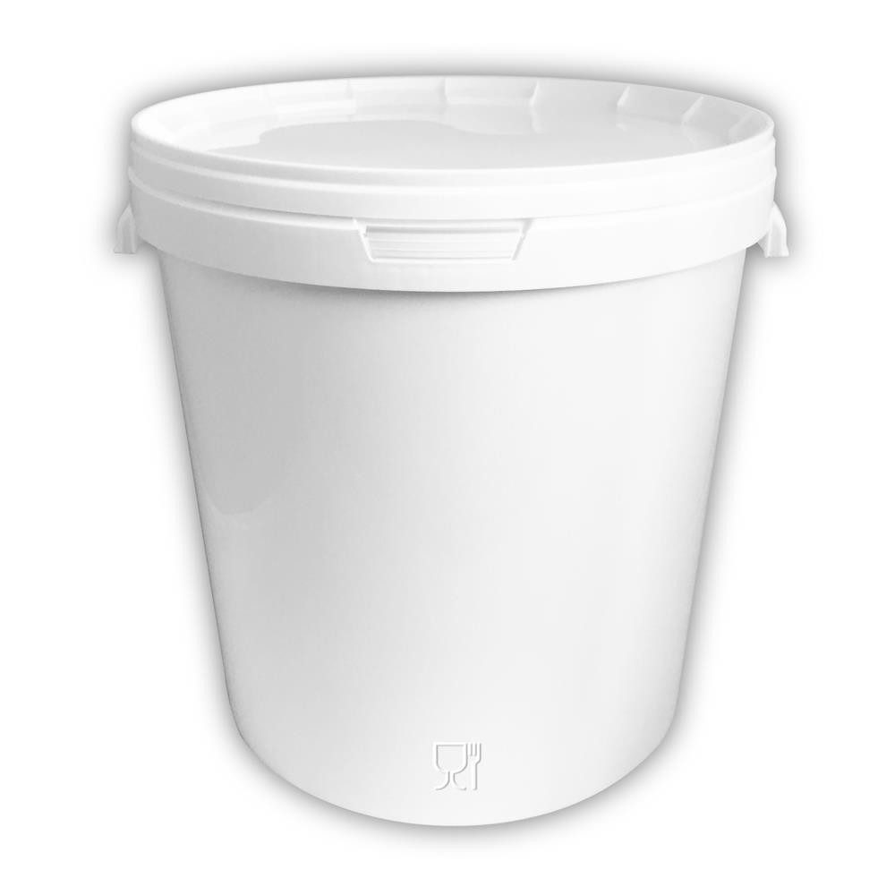 Trevendo Putzeimer Leereimer mit Deckel Hobbock 30 Liter weiß, (Leereimer mit Deckel)