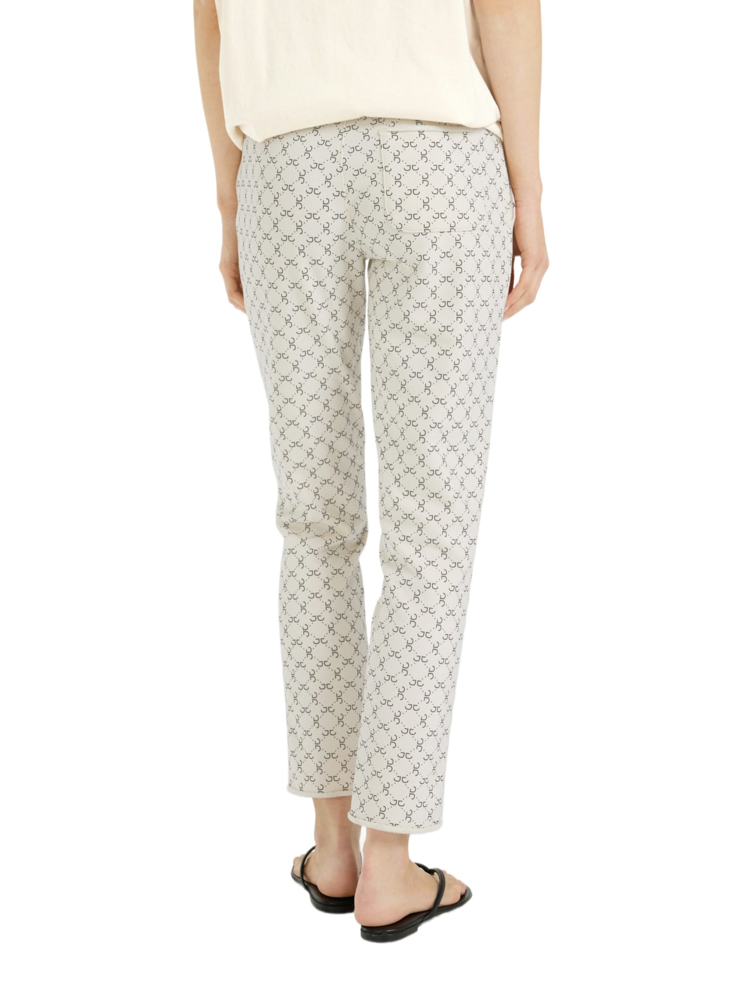 Juvia Stoffhose weiß, Casual, Baumwolle, Unifarben, Slim Fit, Mittel