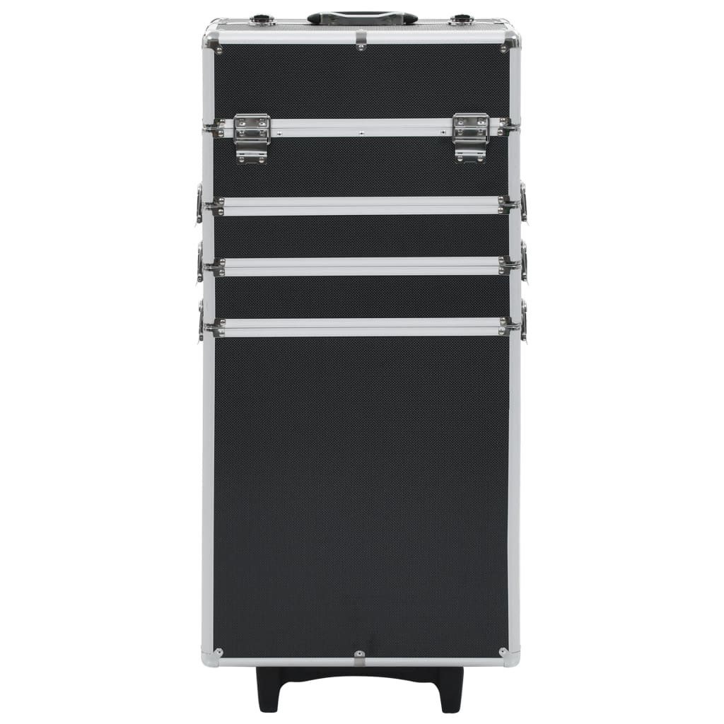 vidaXL Koffer Kosmetikkoffer Aluminium Schwarz