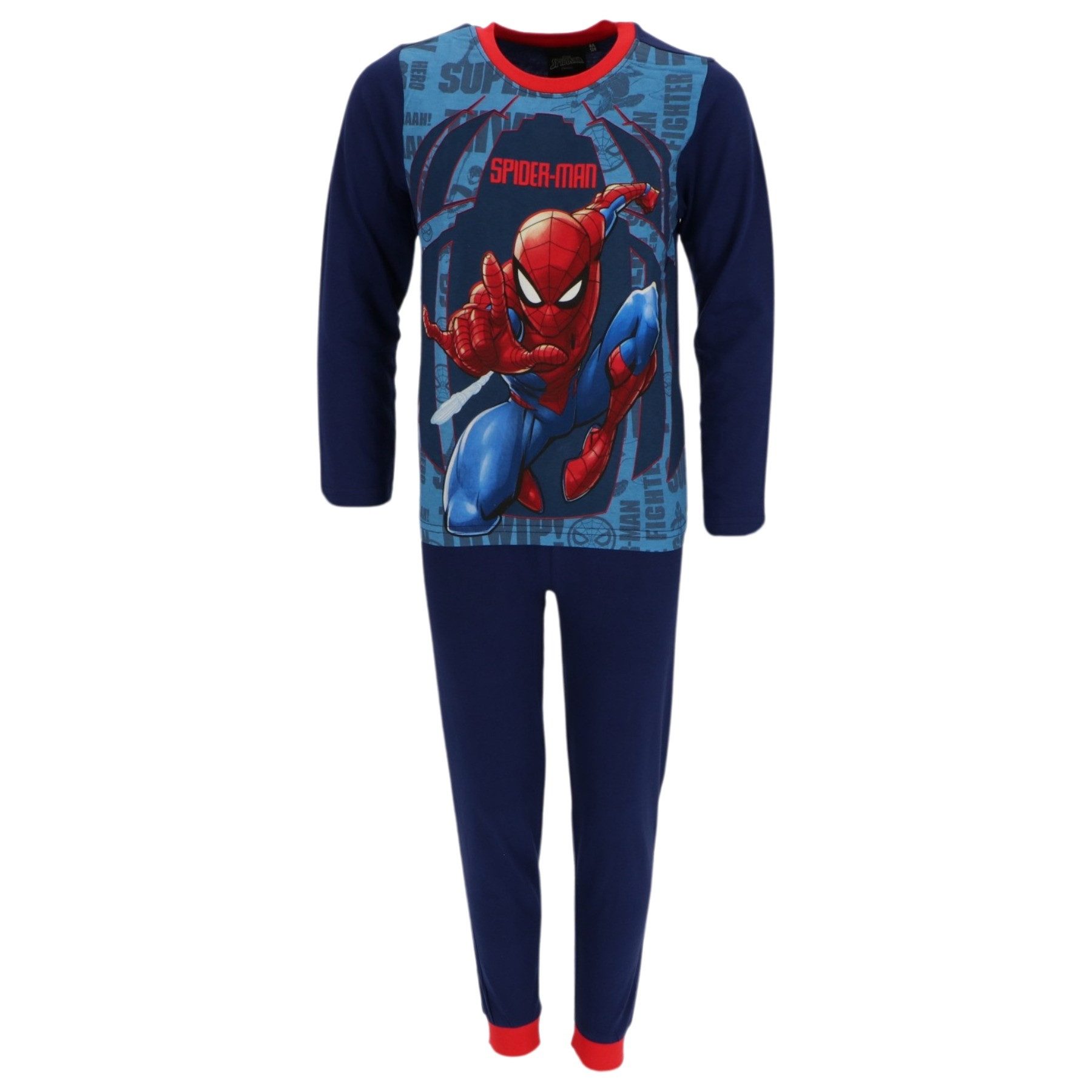 Spiderman Pyjama Kinder Pyjama Schlafanzug Langarm Zweiteiler aus Baumwolle (2 tlg)