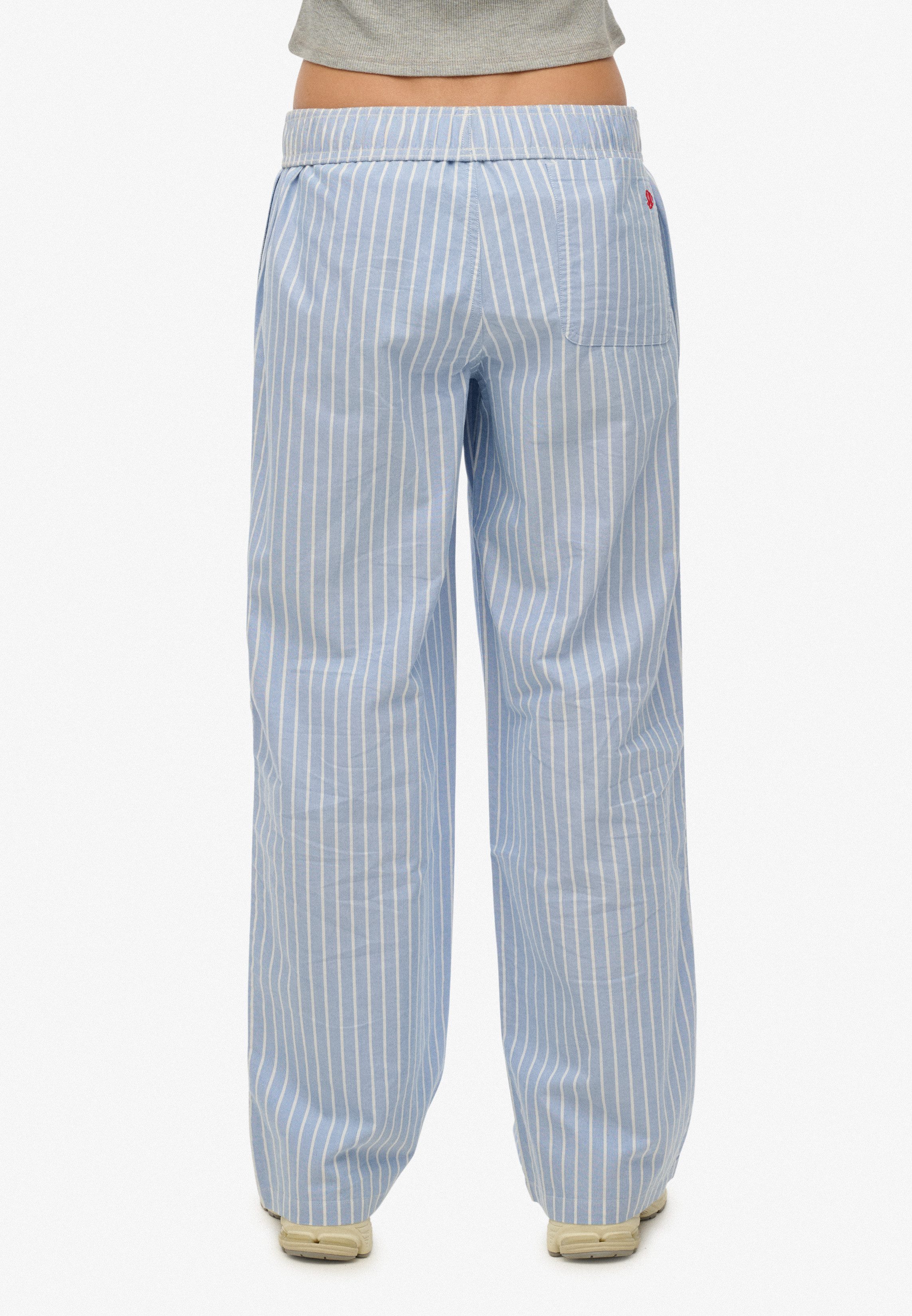 Superdry Cargohose COTTON STRIPE ELASTIC TROUSER aus Baumwolle und Jersey, Relaxed Fit, gestreifte Optik