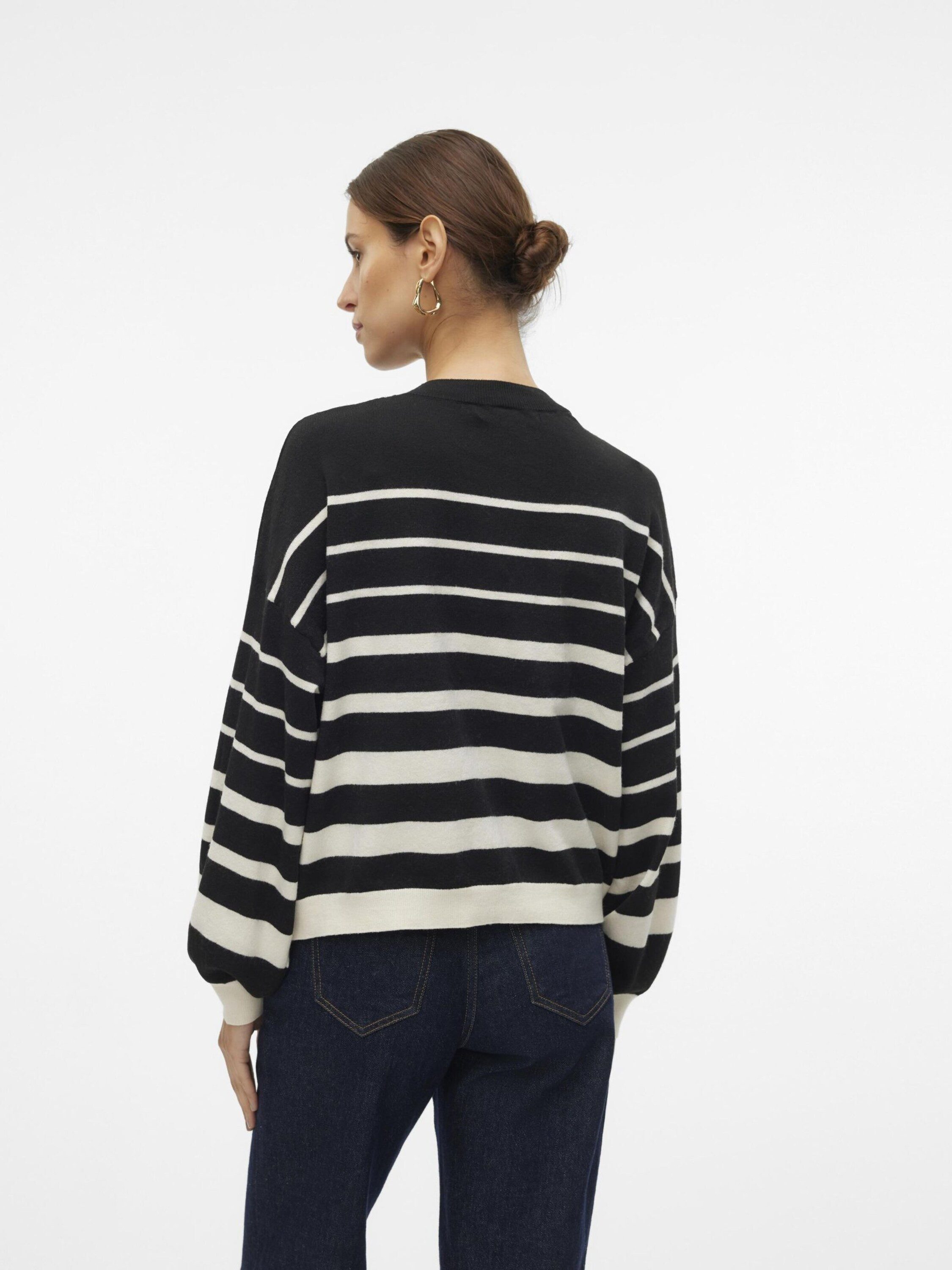 Vero Moda Rundhalspullover VMRain (1-tlg) Drapiert/gerafft