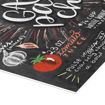 Posterlounge Poster Lily & Val, Gazpacho Rezept (Englisch), Küche Illustration