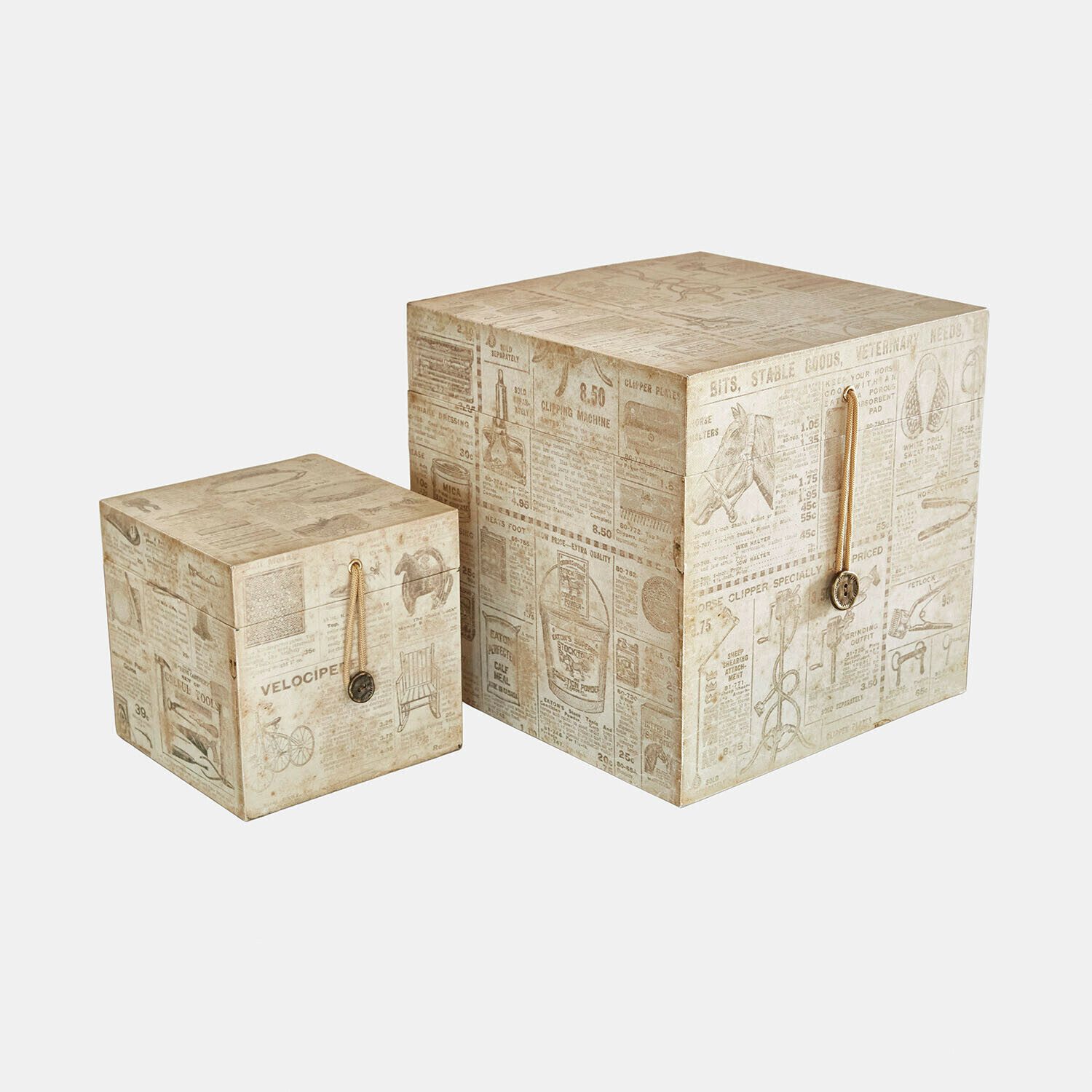 Mirabeau Dekokorb Box 2er Set Elridge antikcreme/grau (2er Set, 2er Set)