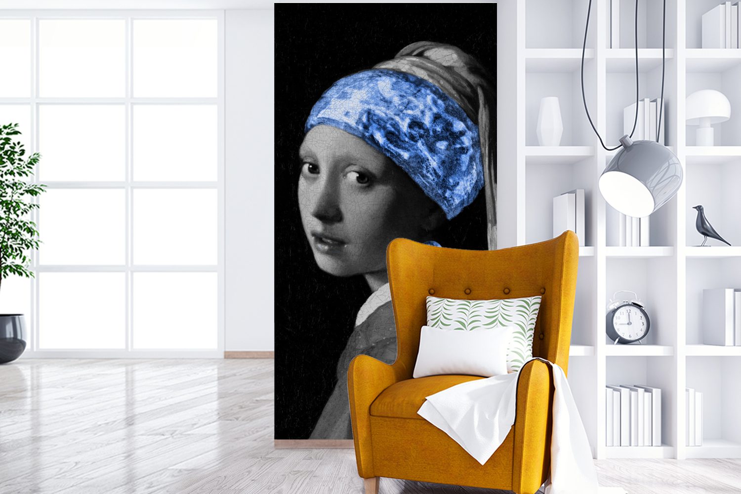 St), Mädchen (2 Schlafzimmer Fototapete Wohnzimmer Matt, Vliestapete - einem Fototapete mit Vermeer Küche, für - bedruckt, MuchoWow Blau, Perlenohrring