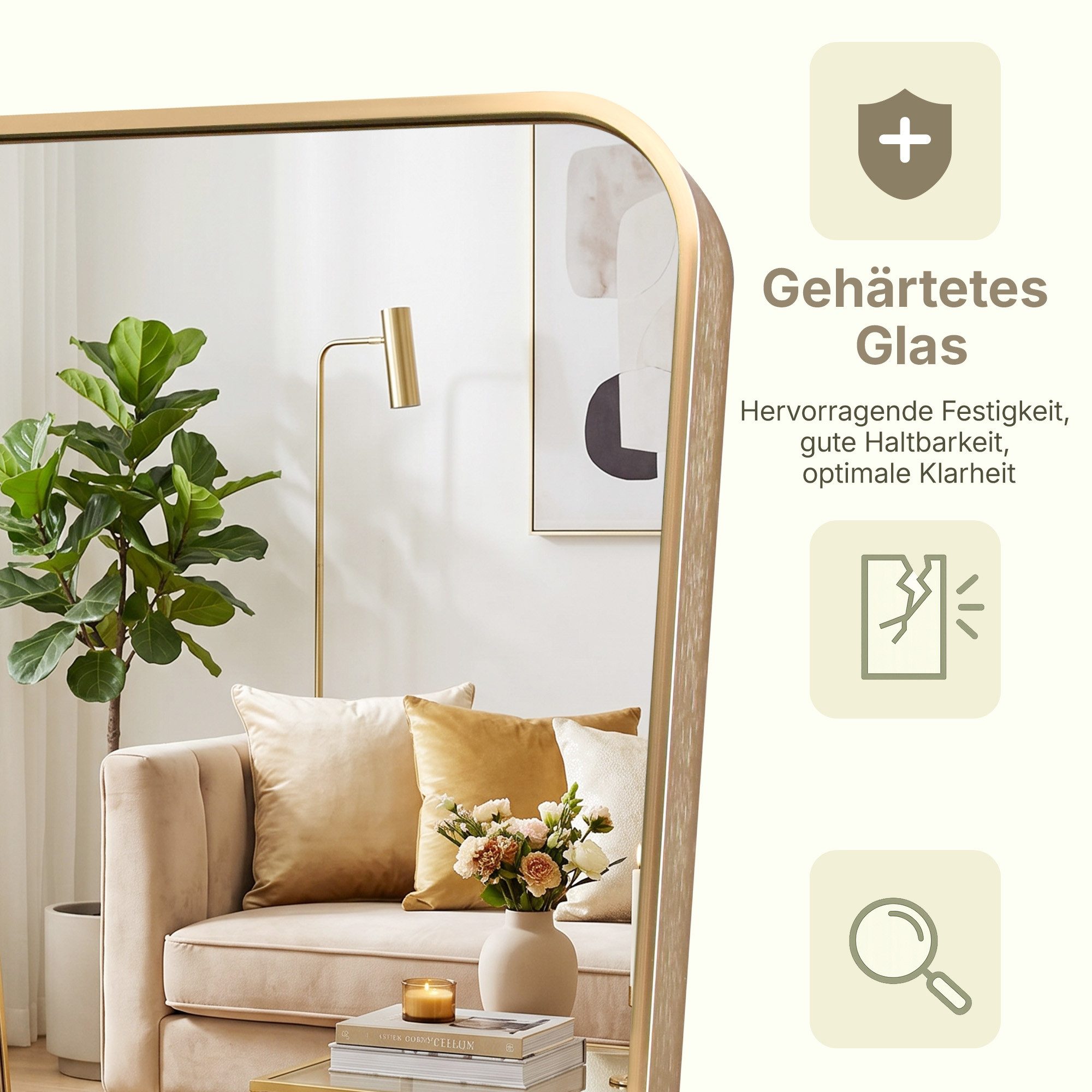 OTTO home Spiegel Standspiegel Addrik, wahlweise in 2 Größen 150x40cm oder 160x50cm (als Wandspiegel und Standspiegel einsetzbar, Rahmen aus Metall), Ganzkörper – Bild 5 von 5