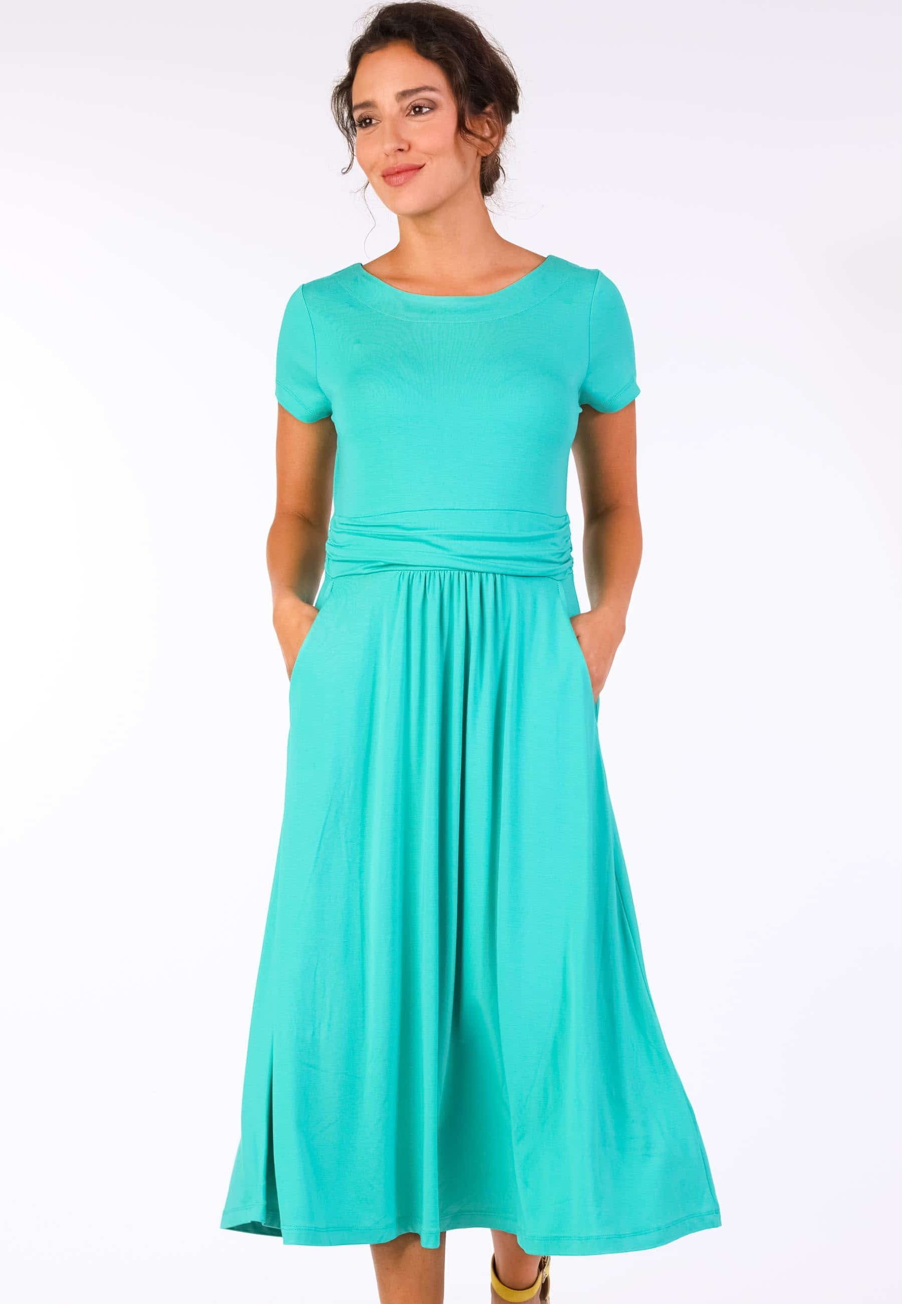 Lykka du Nord Sommerkleid Malinda solid Taillenraffung