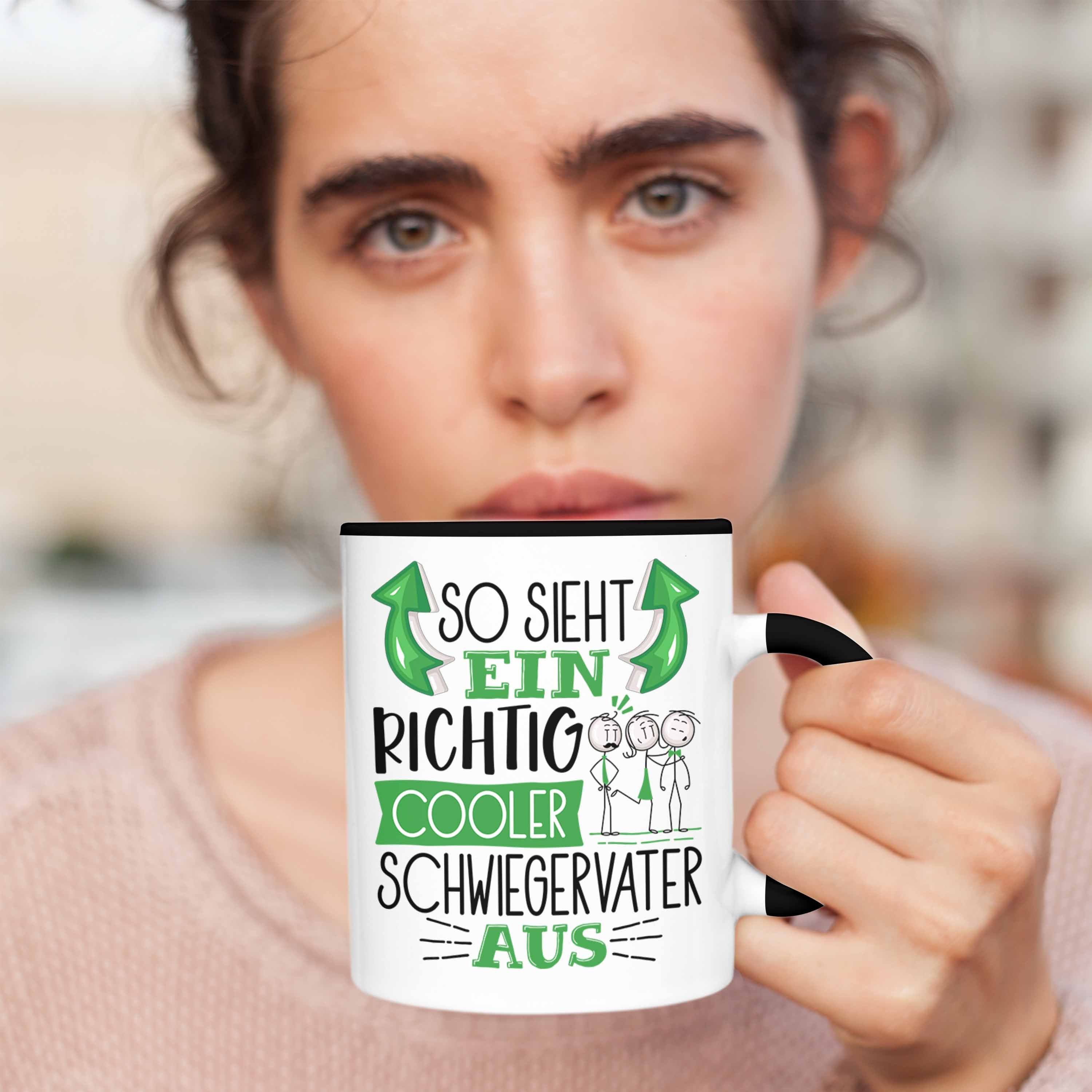 Tasse Trendation RIchtig Tasse Schwiegervater Cooler Schwarz Schwiegerva Sieht So Ein Geschenk