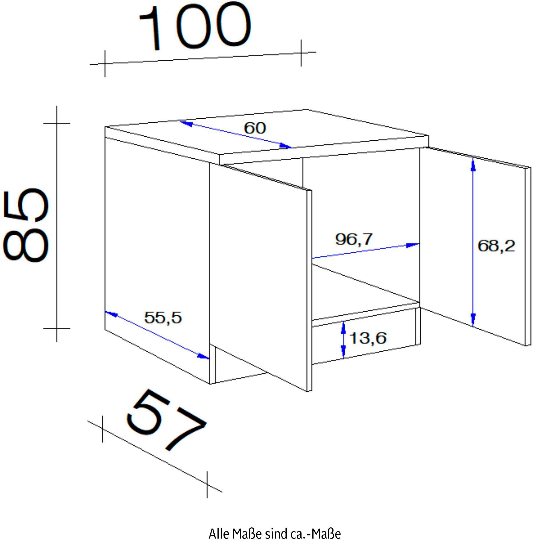 Lucca x x x Spülenschrank 100 x 85 T) inkl. H 60 cm, Einbauspüle (B Flex-Well