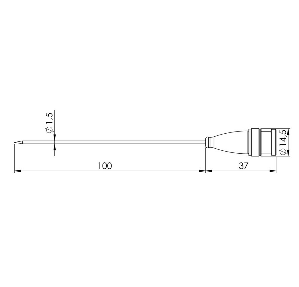 Thumbnail - Greisinger Thermodetektor Greisinger GF 2T-E1.5 Einstechfühler -70 bis 250 °C Fühler-Typ Pt100