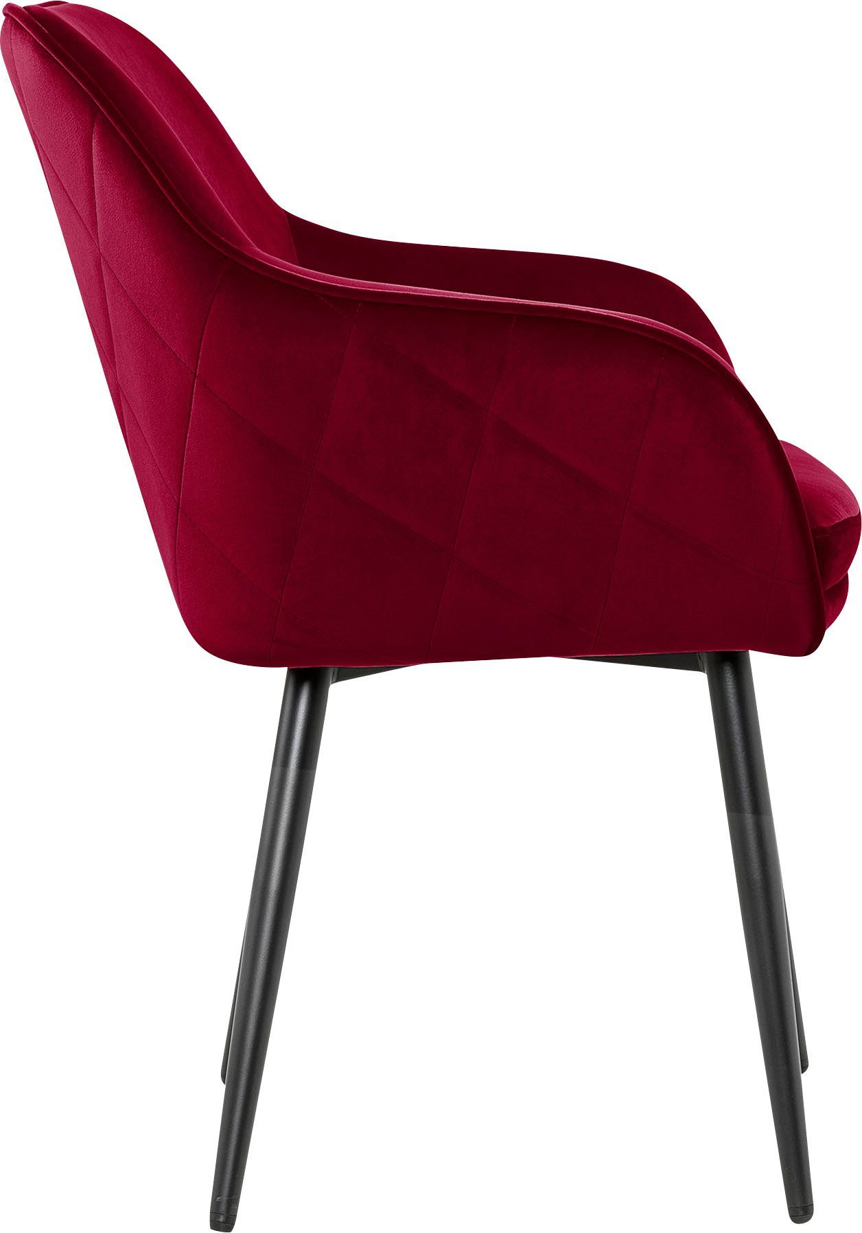 SalesFever Armlehnstuhl, mit Diamantsteppung Rot/Schwarz auf Rückseite der