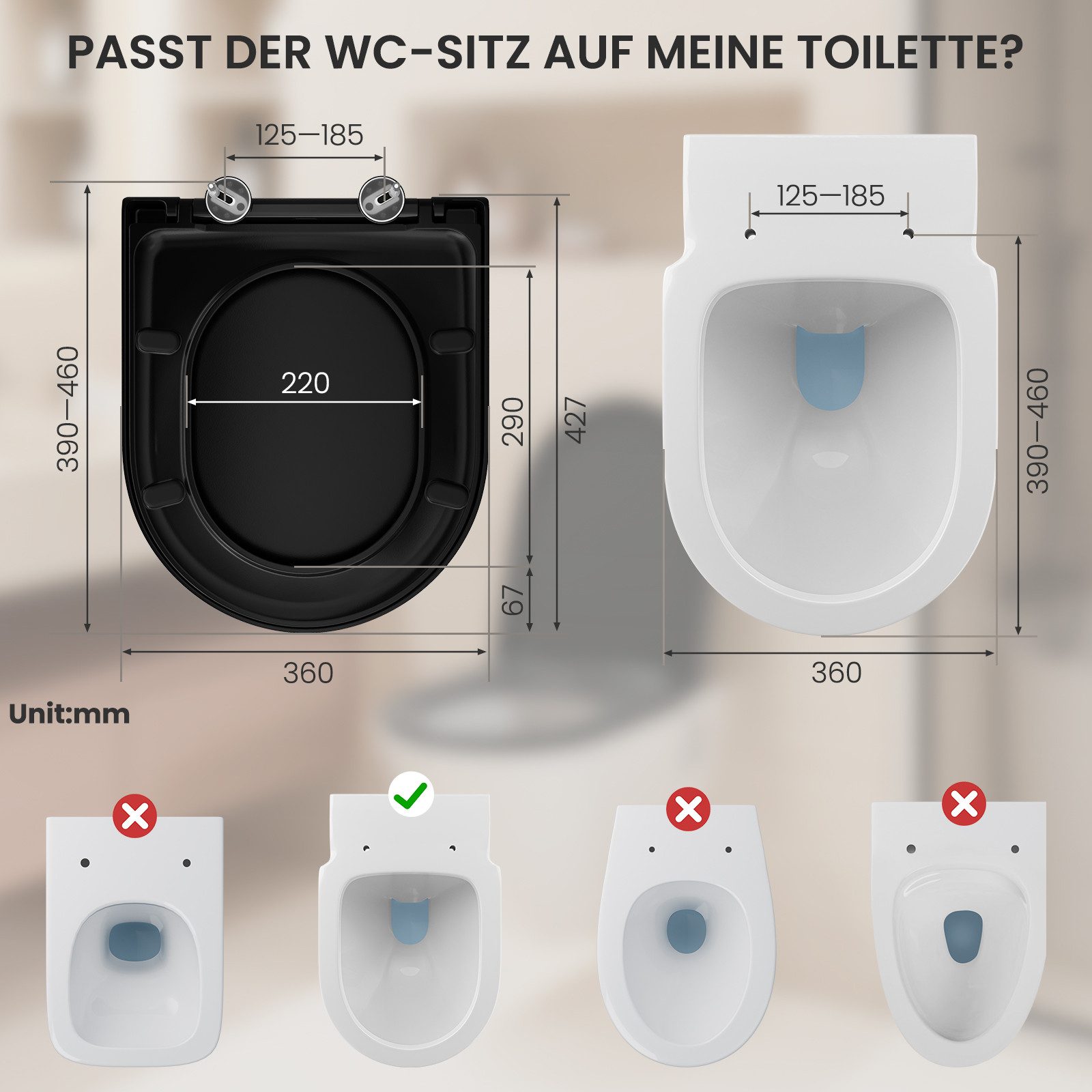 DERW MAX WC-Sitz mit Absenkautomatik, Duroplast günstig online kaufen