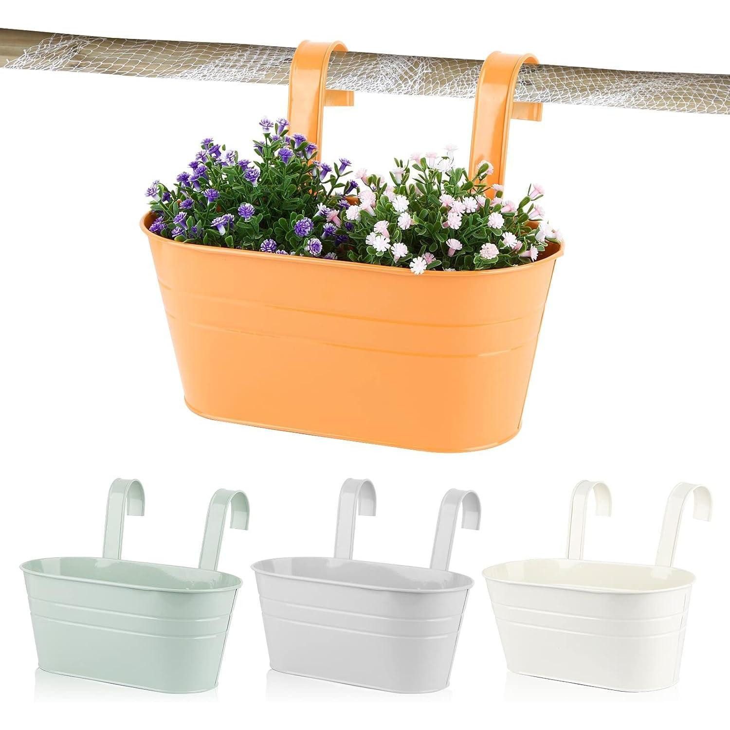 LuxusKollektion Blumentopf Blumentopf Hängend Bunte 4er Set Abnehmbaren Haken Balkon Garten