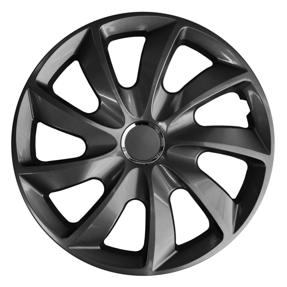 NRM Radkappe STIG 14 Zoll in Graphite, 14 in Zoll, (4-St) Radzierblenden für Stahlfelgen Radkappen Satz 4er Set 14"