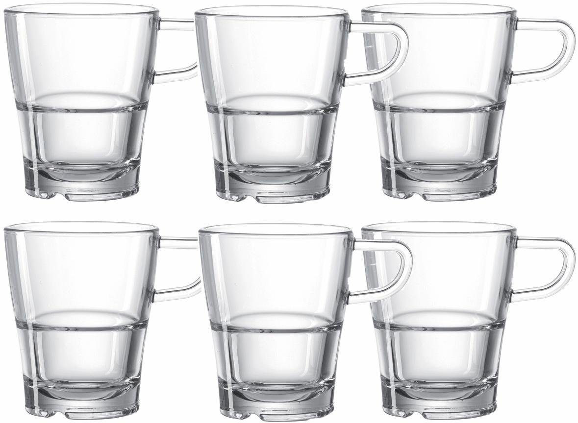 Hitzebeständig SENSO, Tasse Glas, LEONARDO und widerstandsfähig, 6-teilig