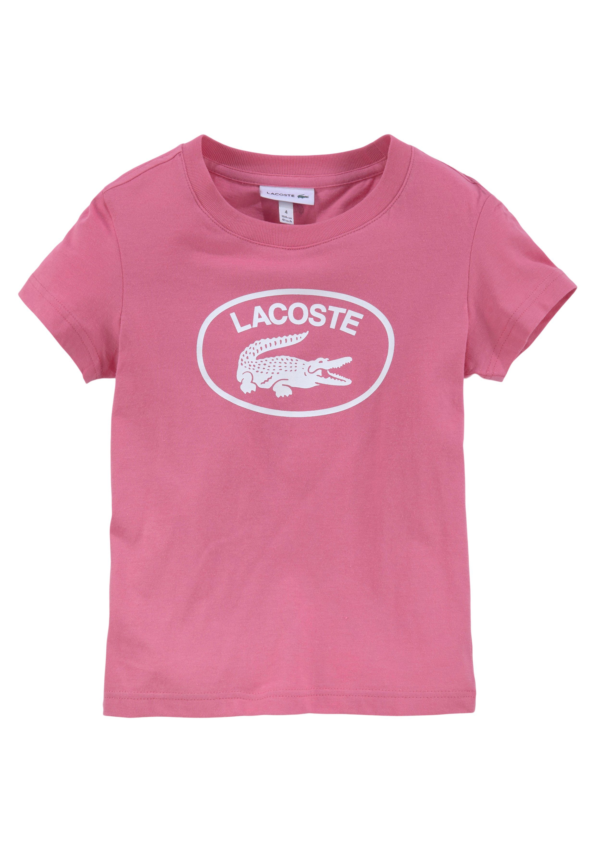 Lacoste T-Shirt mit großem Logodruck reseda pink | T-Shirts