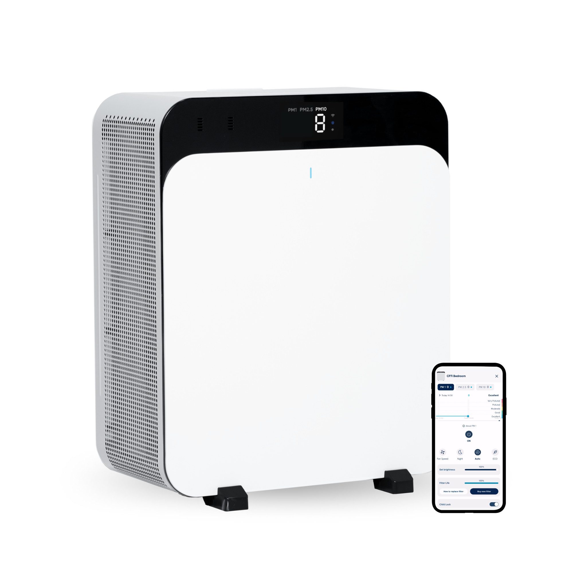 Blueair Luftreiniger Blueair Luftreiniger Classic Pro CP7i, für 131 m² Räume, HEPASilent™-Filtration