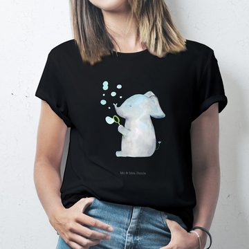 Mr. & Mrs. Panda T-Shirt Elefant Seifenblasen - Schwarz - Geschenk, T-Shirt, T-Shirt mit Spruc (1-tlg)
