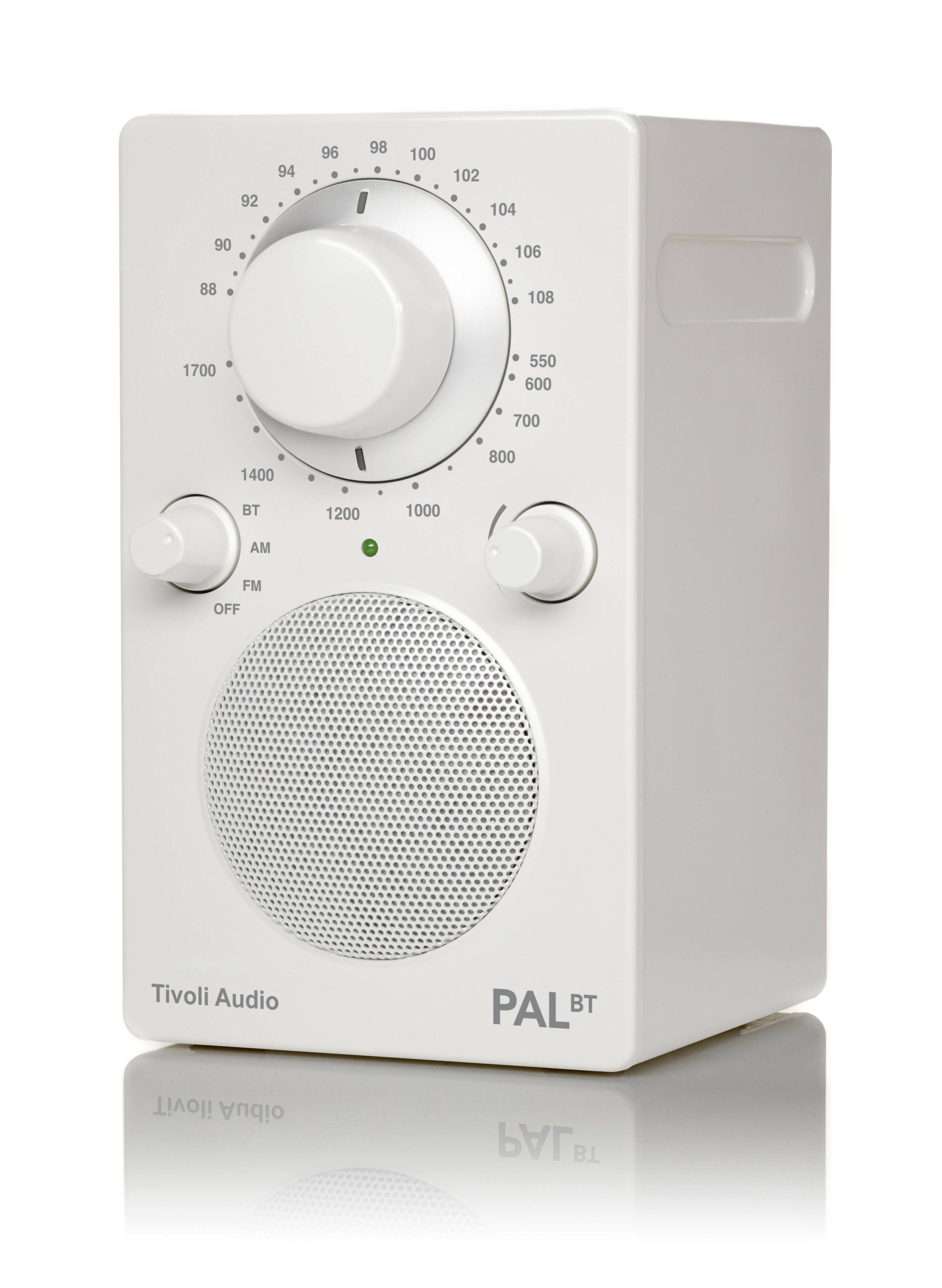 Tivoli Weiss Radio tragbar, Bluetooth-Lautsprecher, PAL (FM-Tuner, Audio Tisch-Radio, Akku-Betrieb) BT